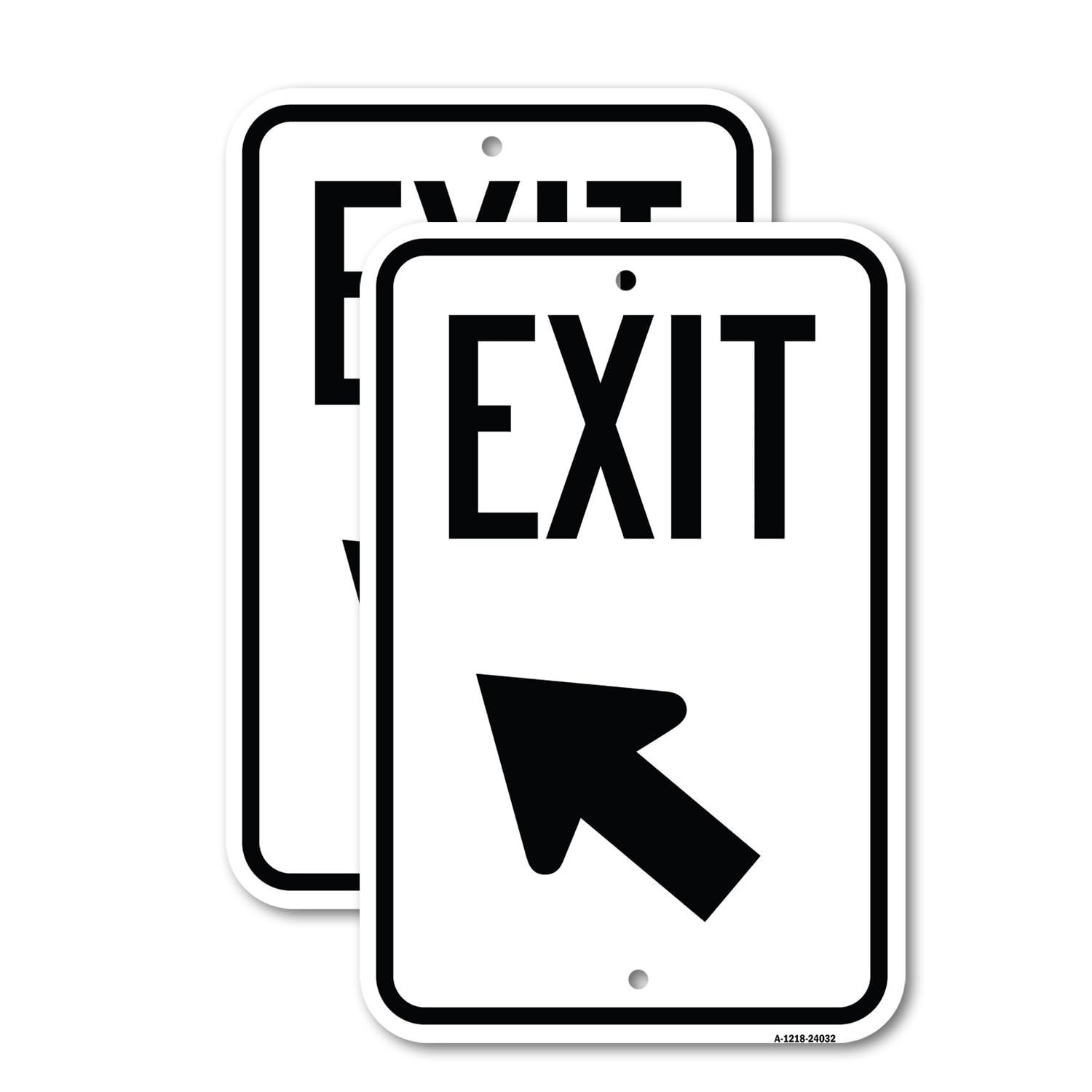 SignMission Exit Sign Left Arrow 18″ X 24″ Aluminum (2 Pack)
