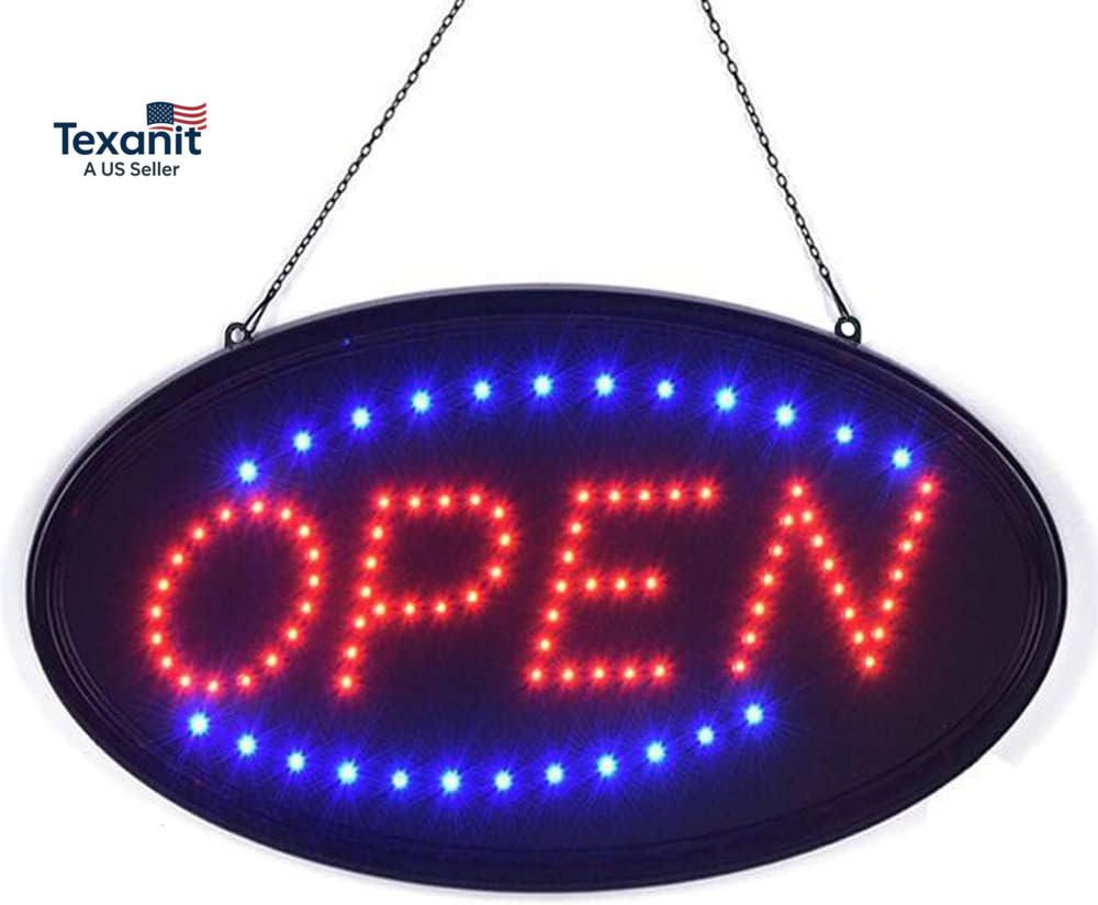 LED Open Sign, 19″X10″ Bright High Visibility Advertisement Board Electric Displ