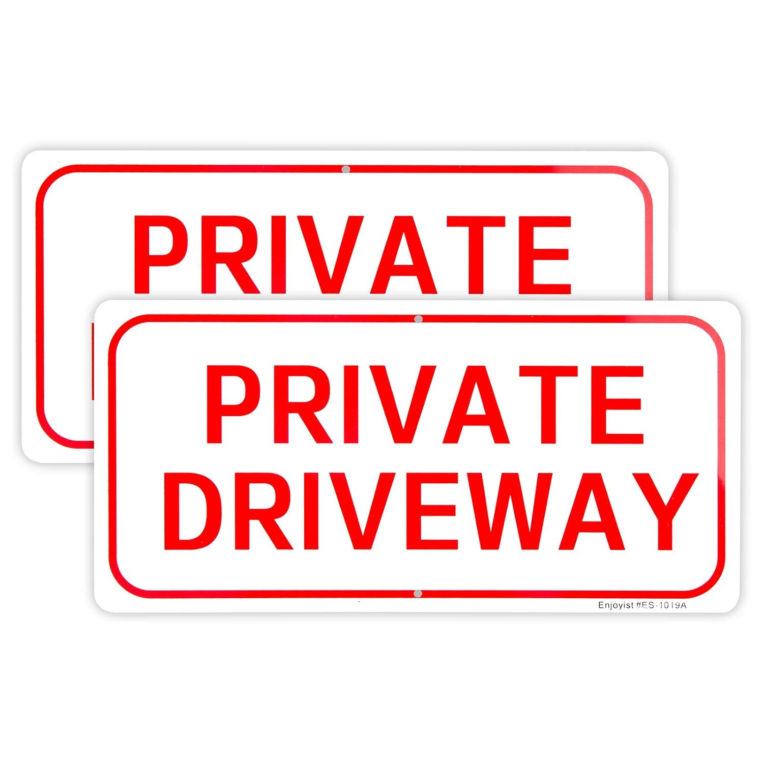 2 Pack Private Driveway Sign, 14″x 7″ .04″ Aluminum Reflective Sign Rust Free Al