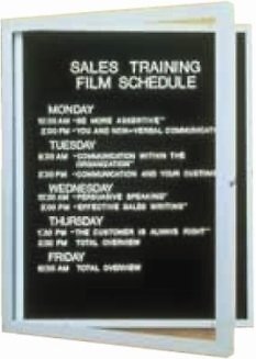 Enclosed Indoor 24″x36″ Satin Finish Aluminum Directory Changeable Letter Board