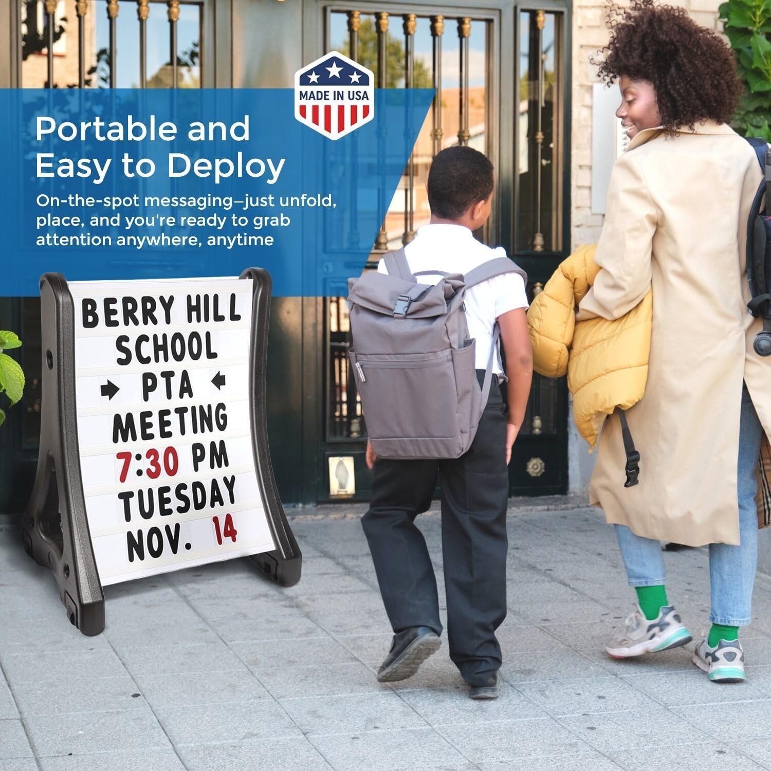24″x36″ Changeable Message Board Sidewalk Sign Standard Portable A-Frame Sign