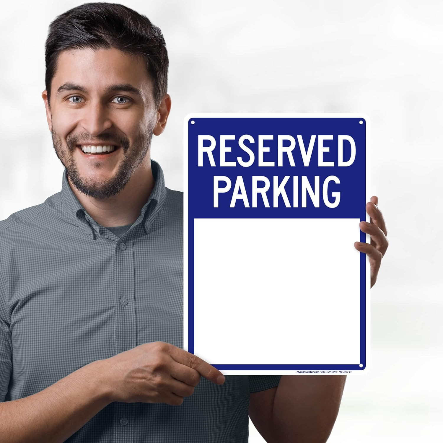 Blank Reserved Parking Sign, 10×14 Inches, Rust Free .040 Aluminum, Fade Resista
