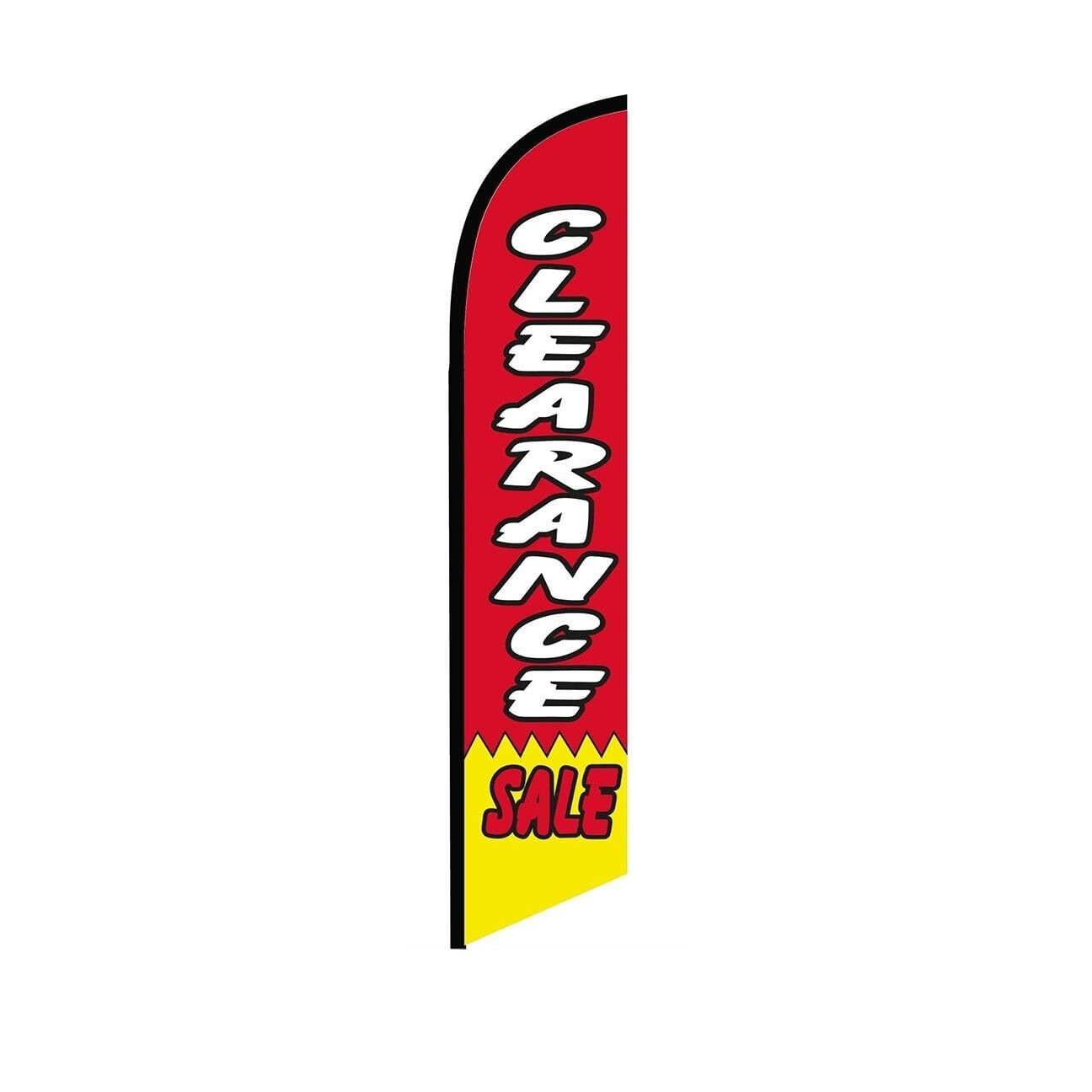 Clearance Sale Red Swooper Flutter Feather Flag | 3ft W x 11.5ft Tall
