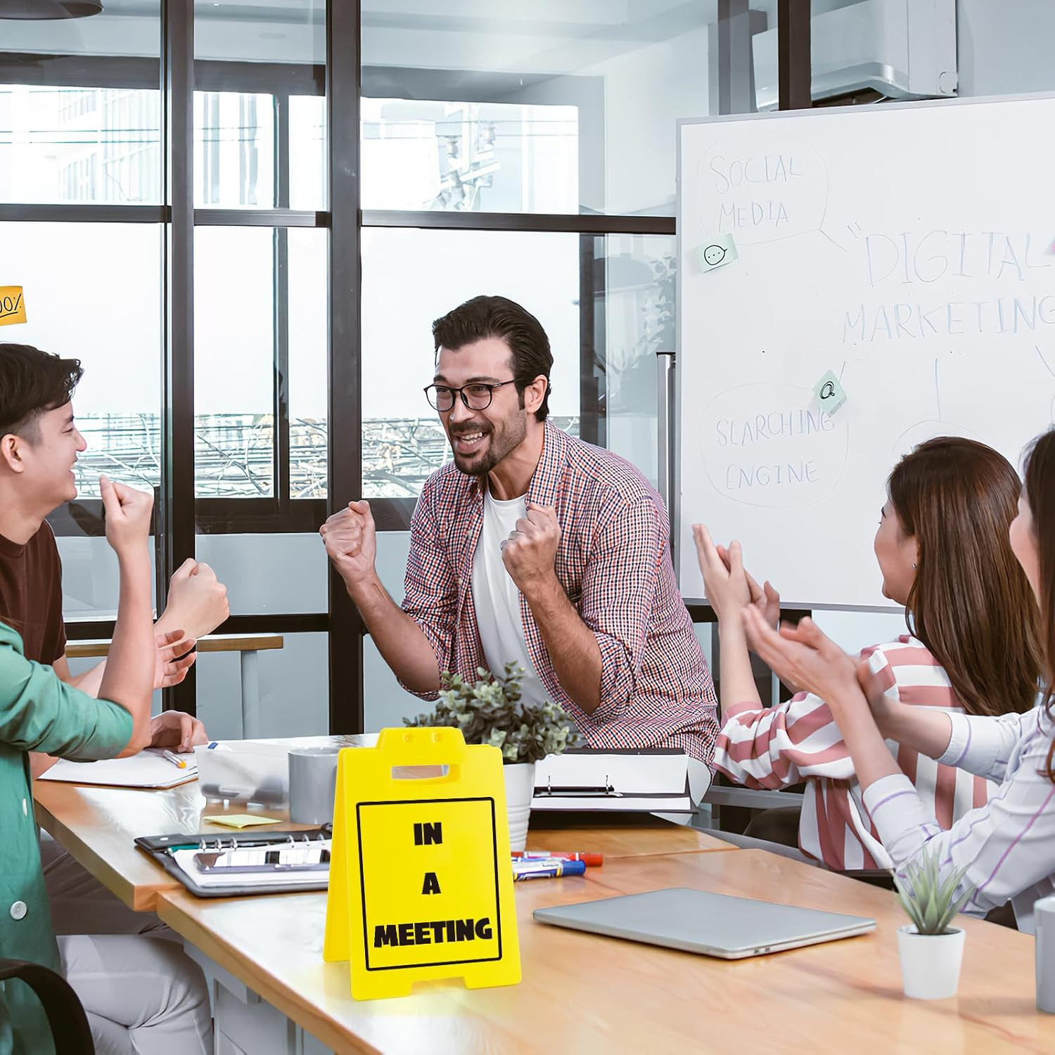 In a Meeting Desk Sign – Meeting in Progress Indicator, Conference Room Occupied