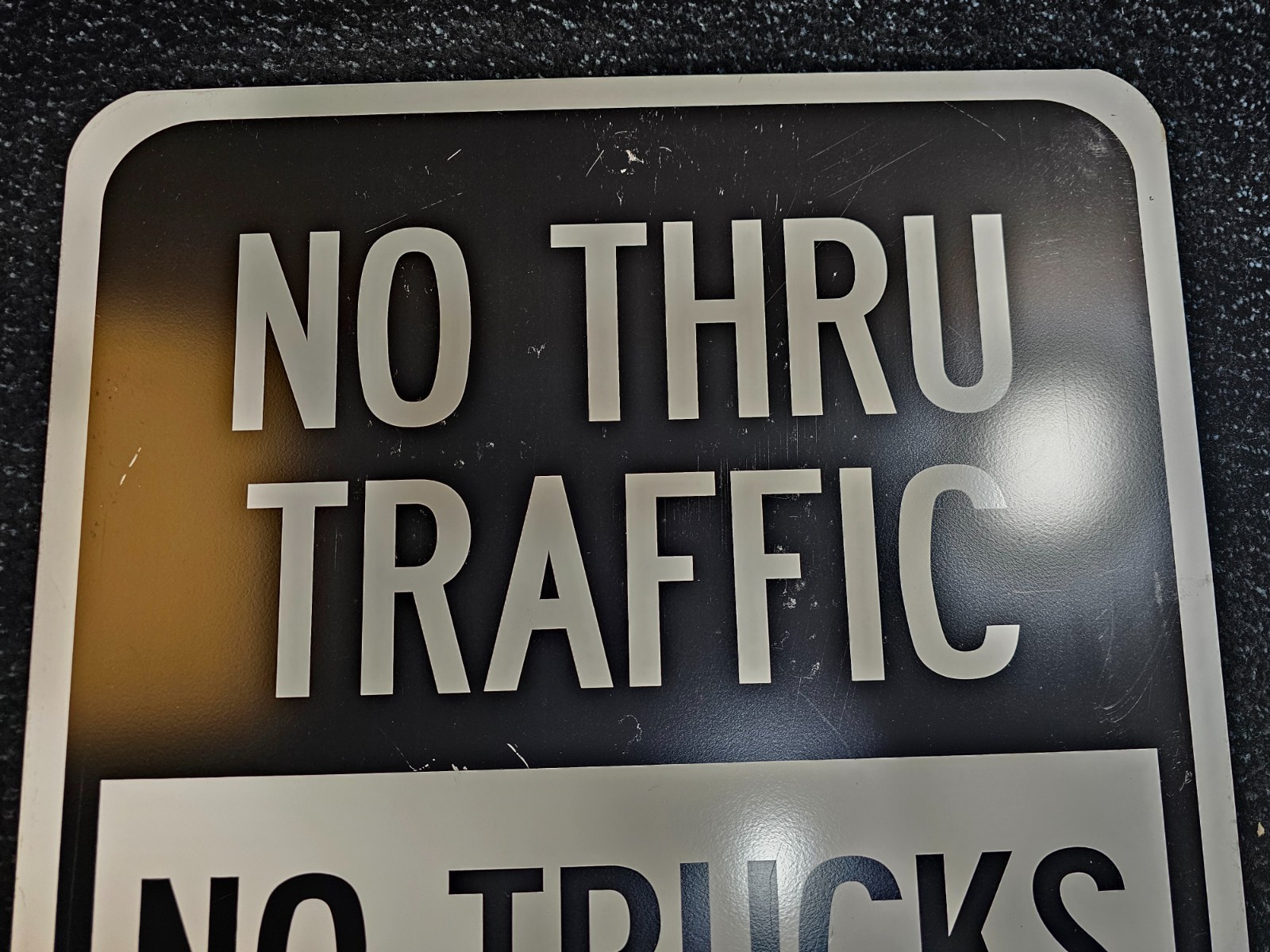 (QTY 2) No Thru Traffic – No Trucks Except Delivery 18″ X 24″ Aluminum Signage