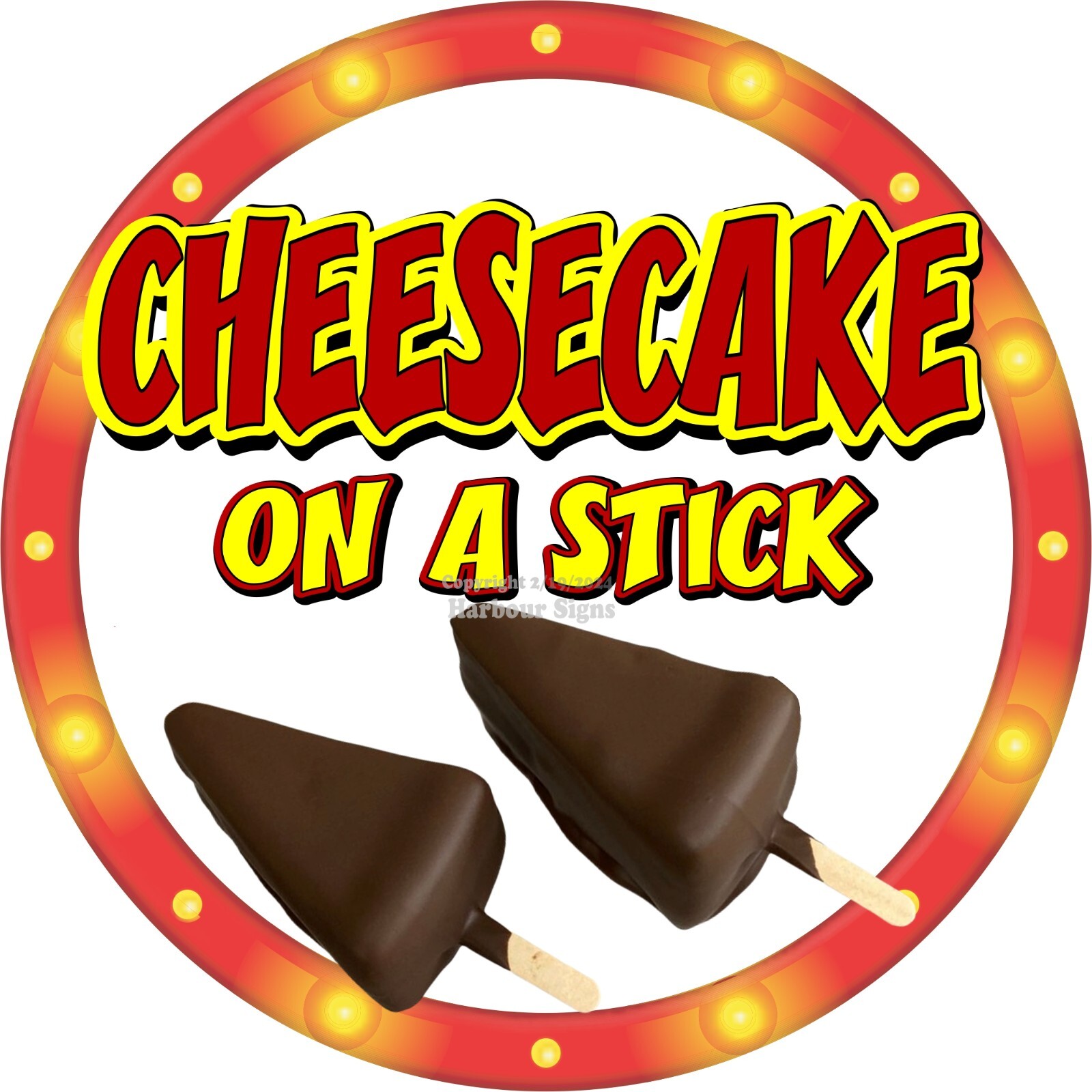 Cheesecake on a stick DECAL Snacks Concession Food Truck Sticker c2
