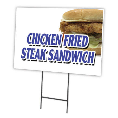 Chicken Fried Steak San Yard Sign & Stake outdoor plastic coroplast window