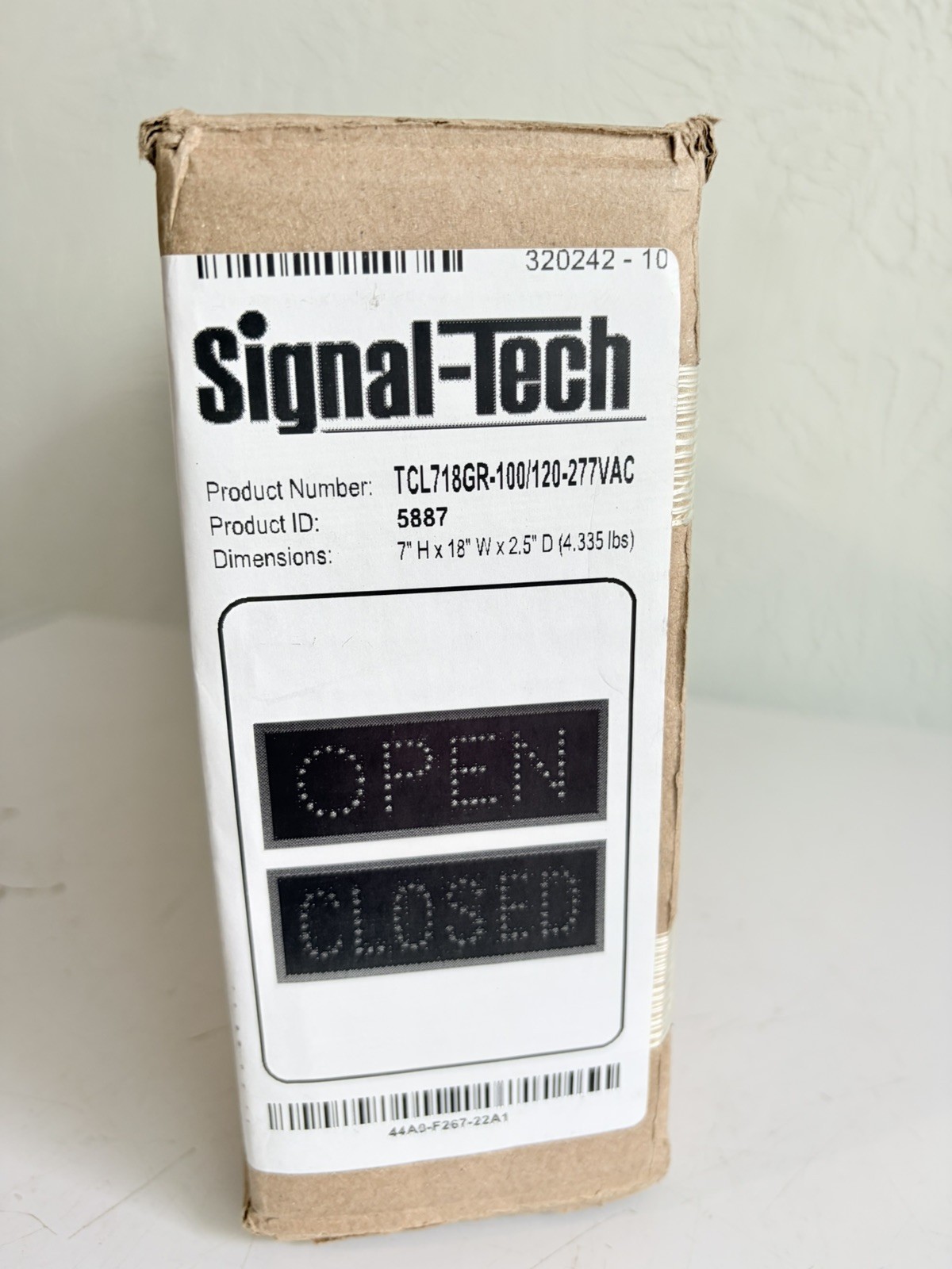 Directional Systems TCL718GR-100/120-270VAC Signal Tech 5887 Open Closed Sign