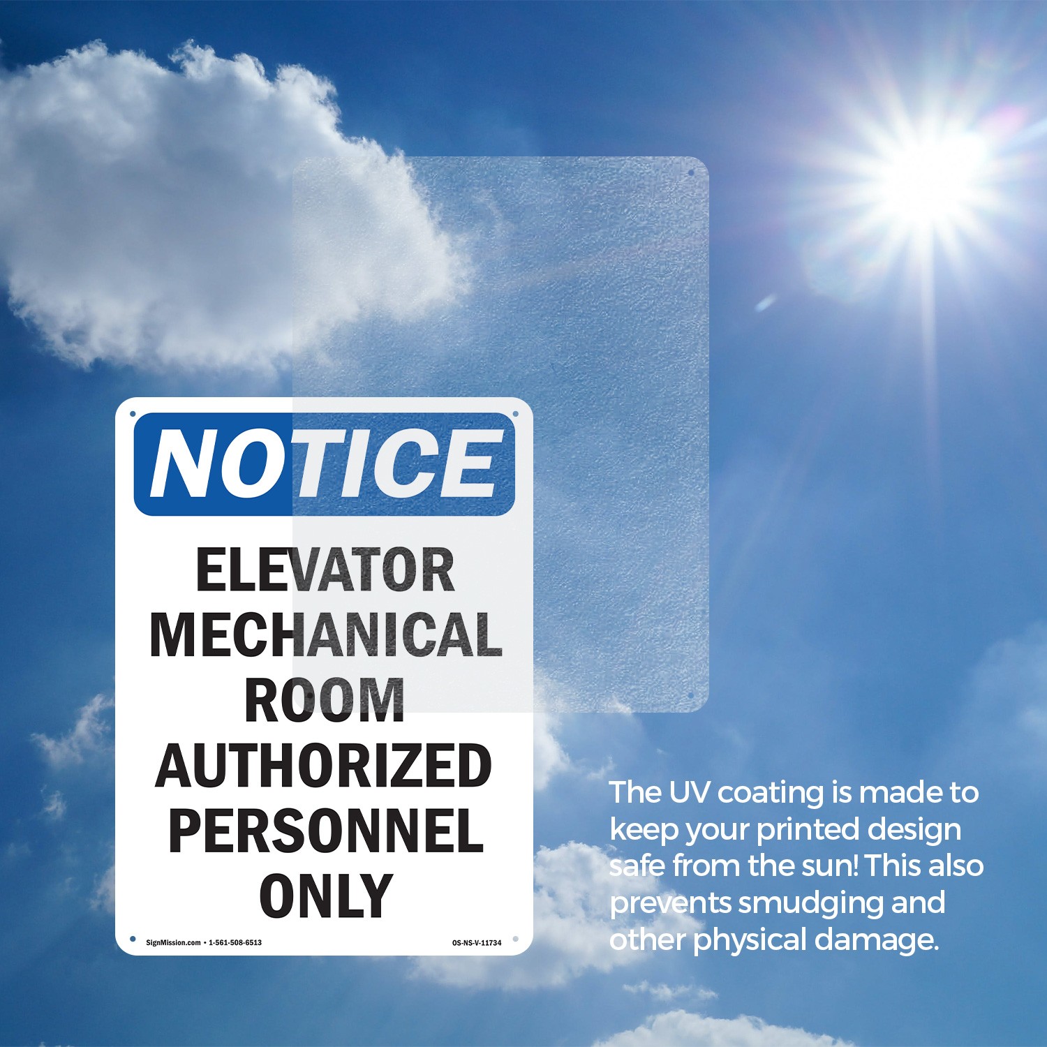 Elevator Mechanical Room Authorized OSHA Notice Sign Or Decal – 5 or 10 Pack