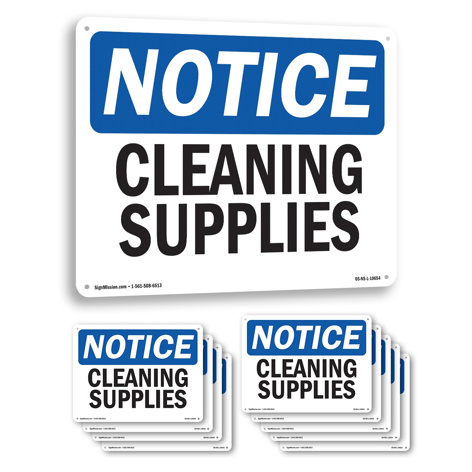 Cleaning Supplies OSHA Notice Sign Metal, Plastic, Or Decal – 5 or 10 Pack