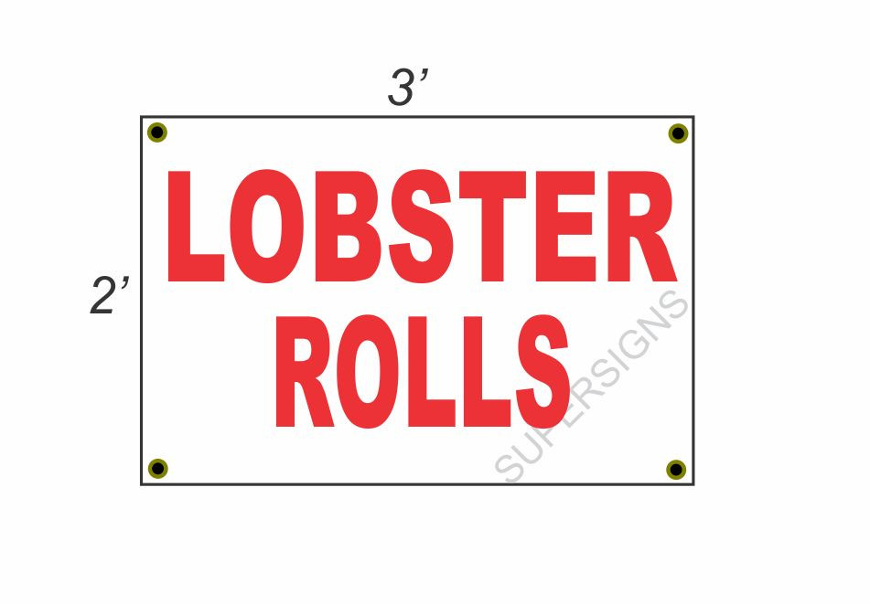 2×3 LOBSTER ROLLS Red & White Banner Sign NEW Discount Size & Price FREE SHIP
