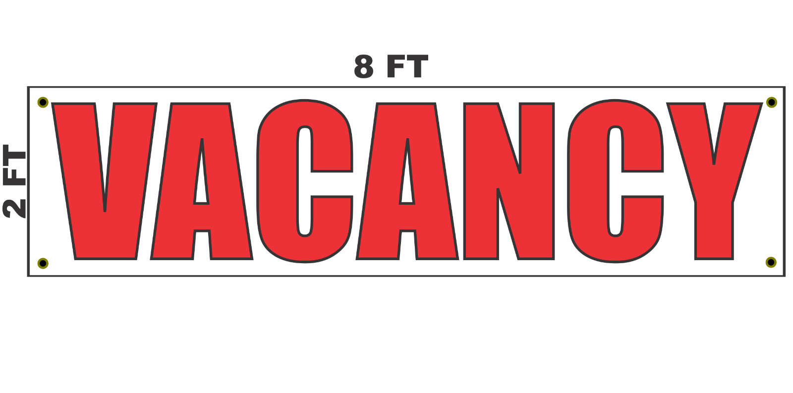 VACANCY Banner Sign 2×8 for Hotel Motel or Apartment Building or Store Front