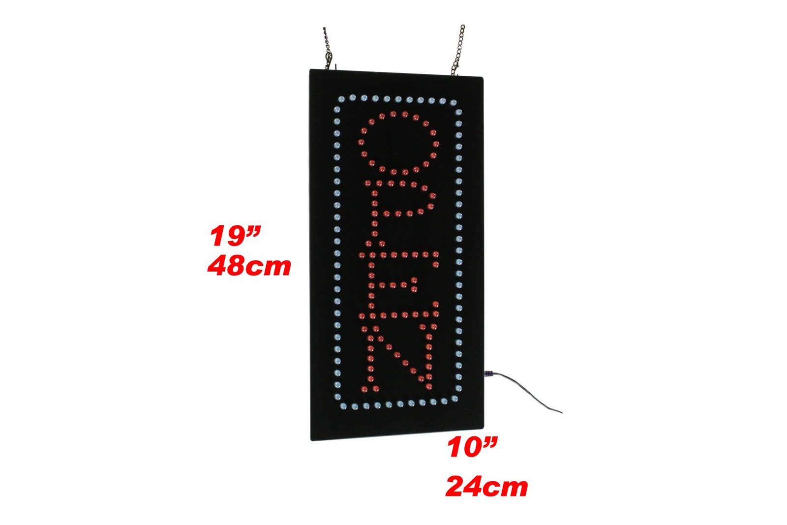 Open Sign Vertical 10X19 24X48Cm Topking Led Neon Florescent Signage Signboard