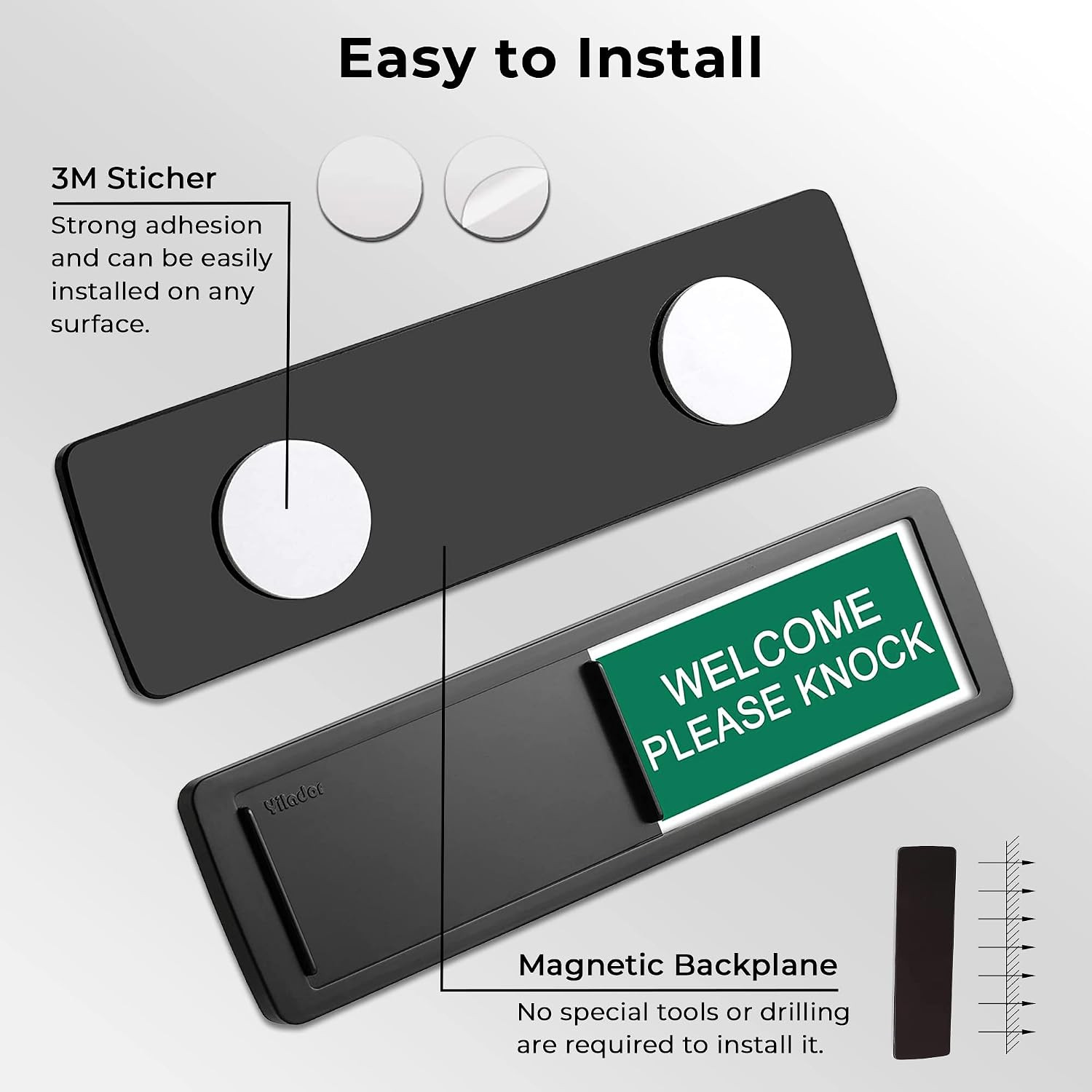 7”X2” Magnetic Privacy Indicator, Do Not Disturb Sign for Office, Vacant Occup