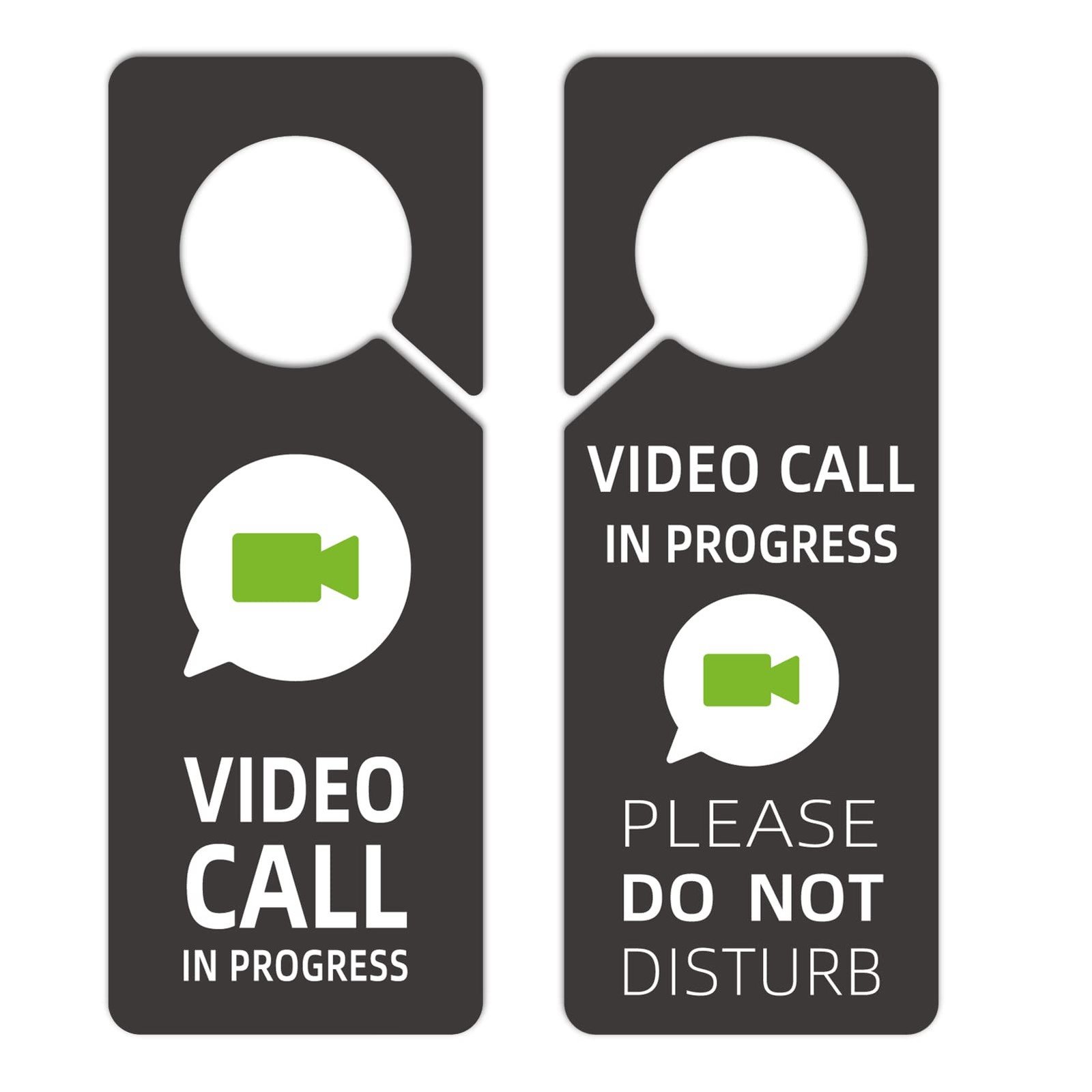 2 Pack Video Call In Progress Do Not Disturb Door Hanger Sign 9.3×3.5