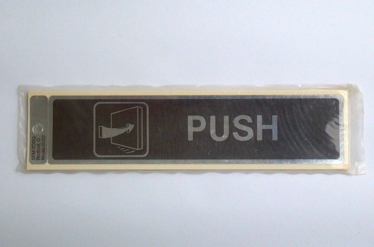 10 Pack PUSH Decals 1-7/8″x 8″ Self Adhesive Wall Door Business Sticker