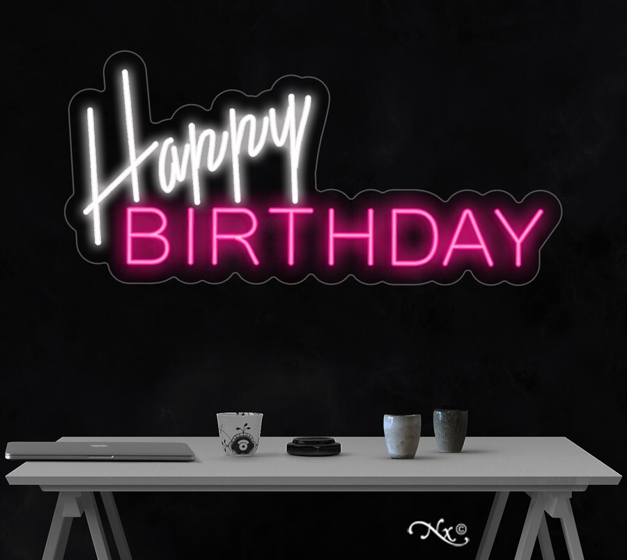 Happy Birthday LED Neon Sign 31″L x 14″H #LF034