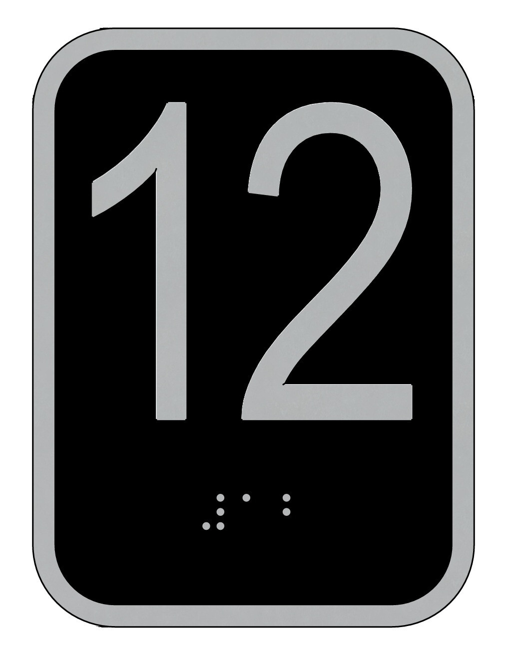 Elevator floor number 12 sign – Elevator Jamb Plate 12 ( 3×4, cast