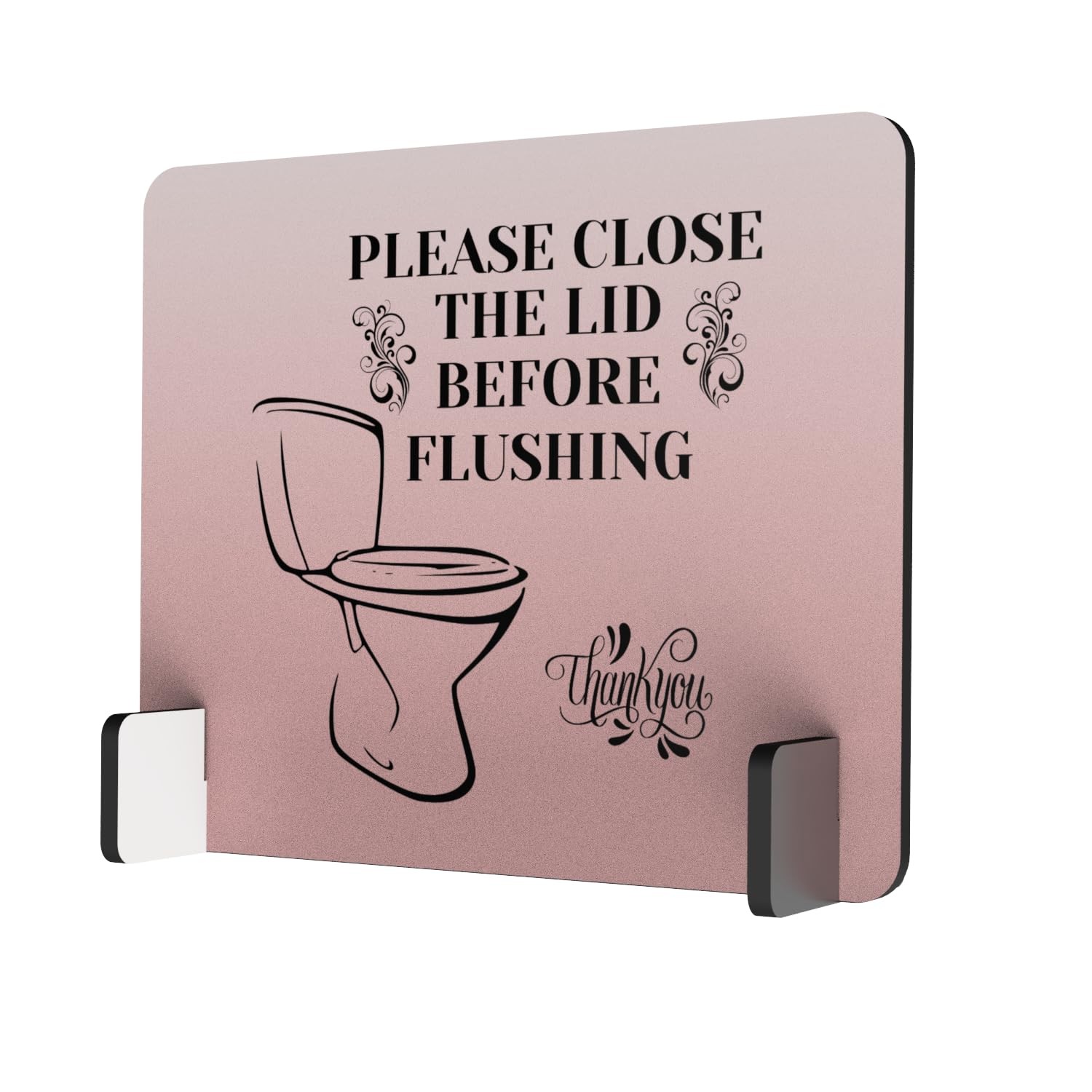 Elegant FreeStanding Bathroom Sign Close Toilet Lid Aluminum Decor Reminder