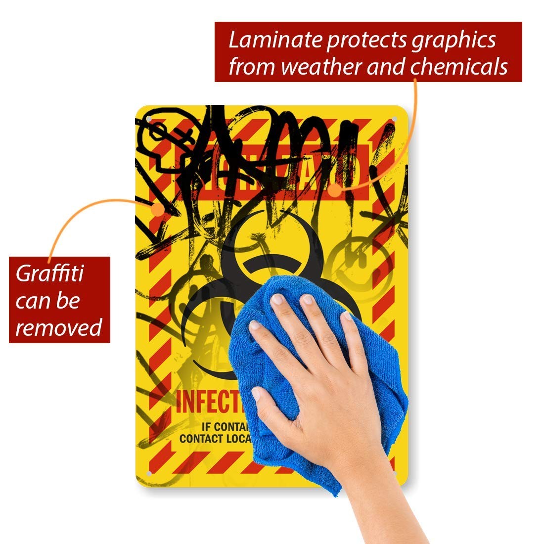 10×14″ ‘Biohazard – Infected Specimen’ Sign Aluminum S-6806-AL-14