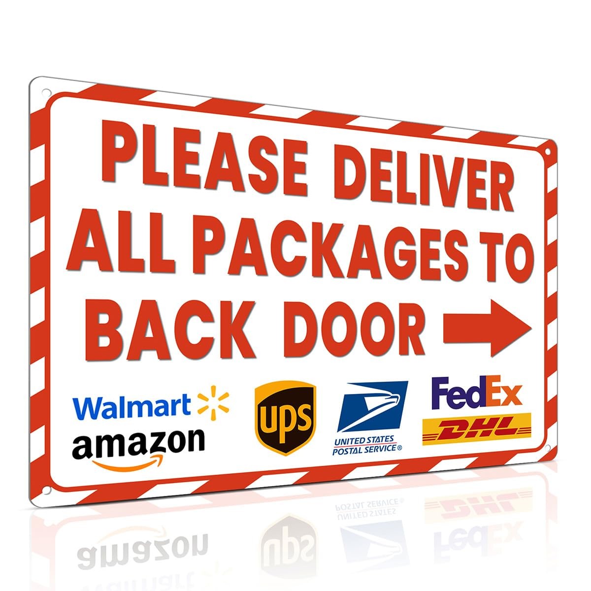 Delivery Sign for Outdoor Use 8×12 Inch Arrow Right Deliveries Sign – Please …