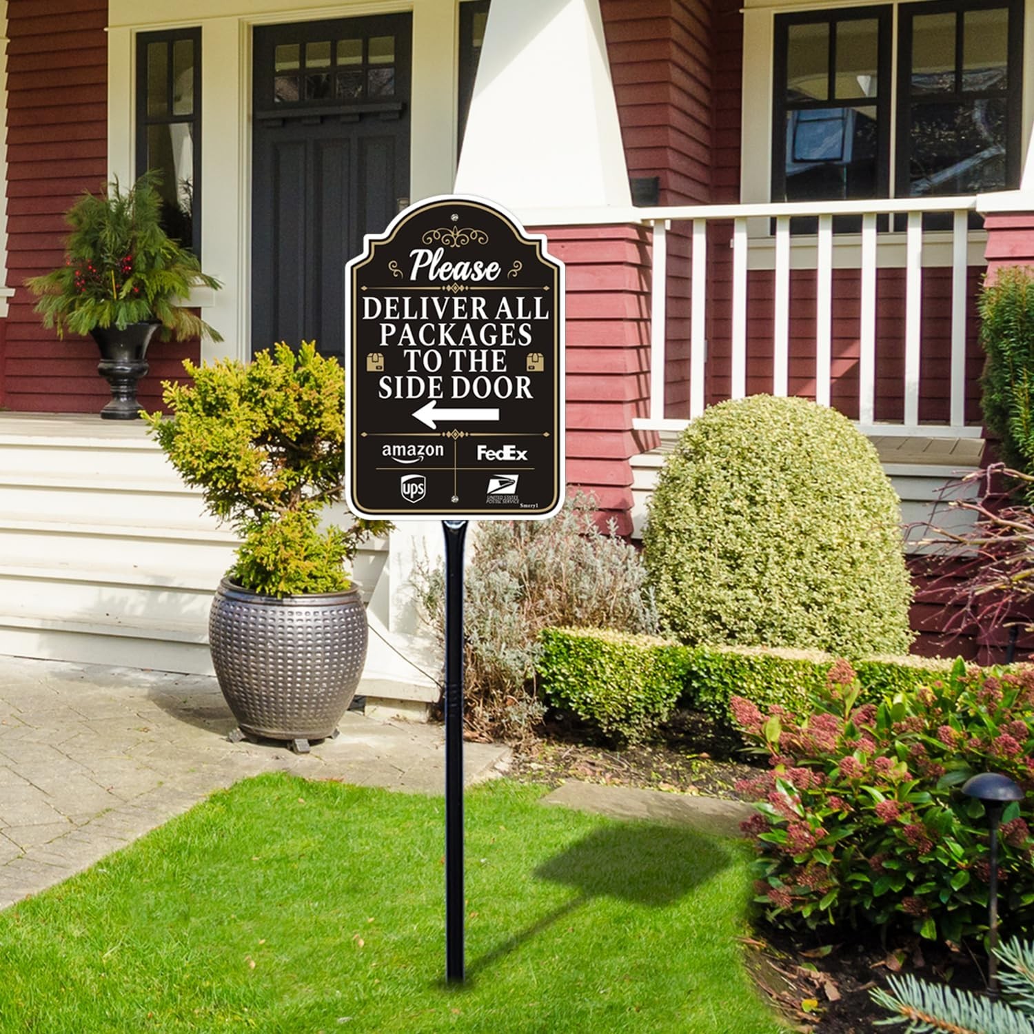 12×8 Delivery Sign with Arrow – Rust-Free Aluminum, Weatherproof, Lawn Stake Inc