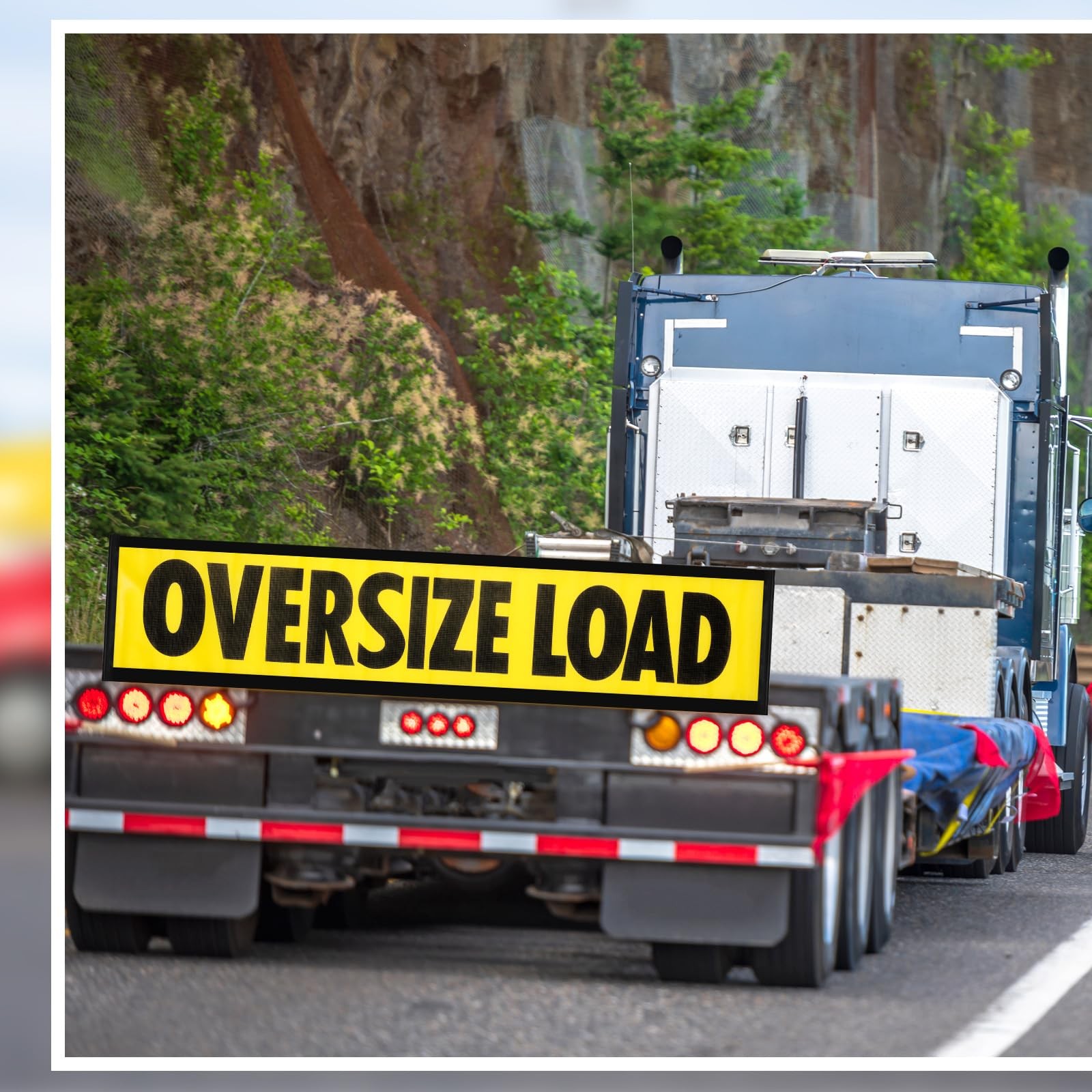 1 Set Safety Flag Kit Includes Oversized Load Banner Oversize Load Sign, Red …