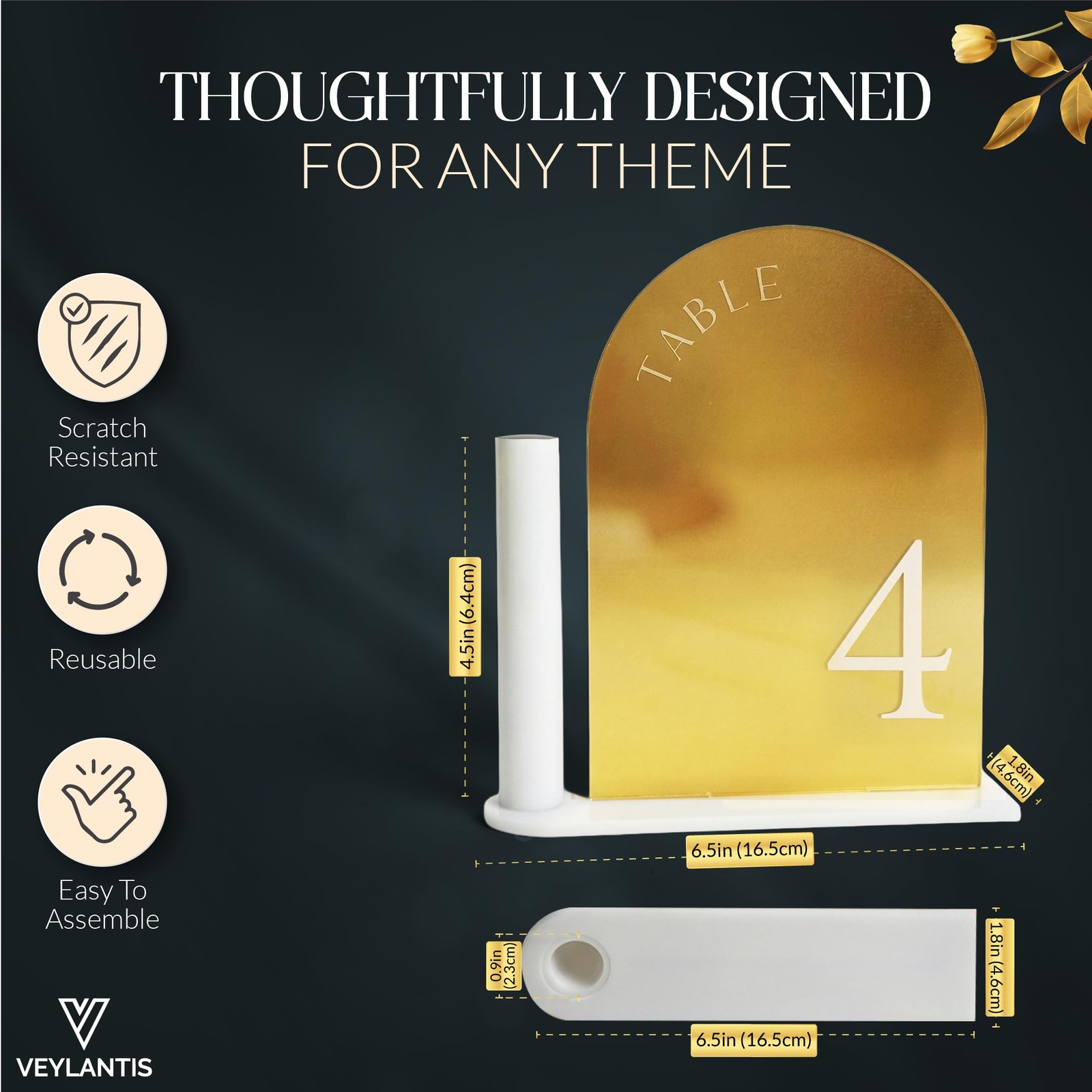 Table Numbers 120 Holders Wedding Gold Acrylic Sign Stands Boho 20 PCS