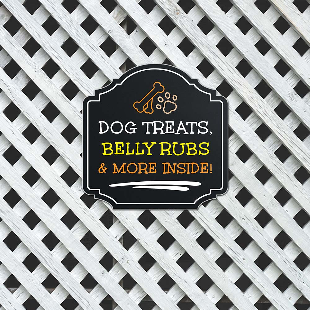 Heritage Plus Dog Treats, Belly Rubs & More Inside! Wall or Door Sign