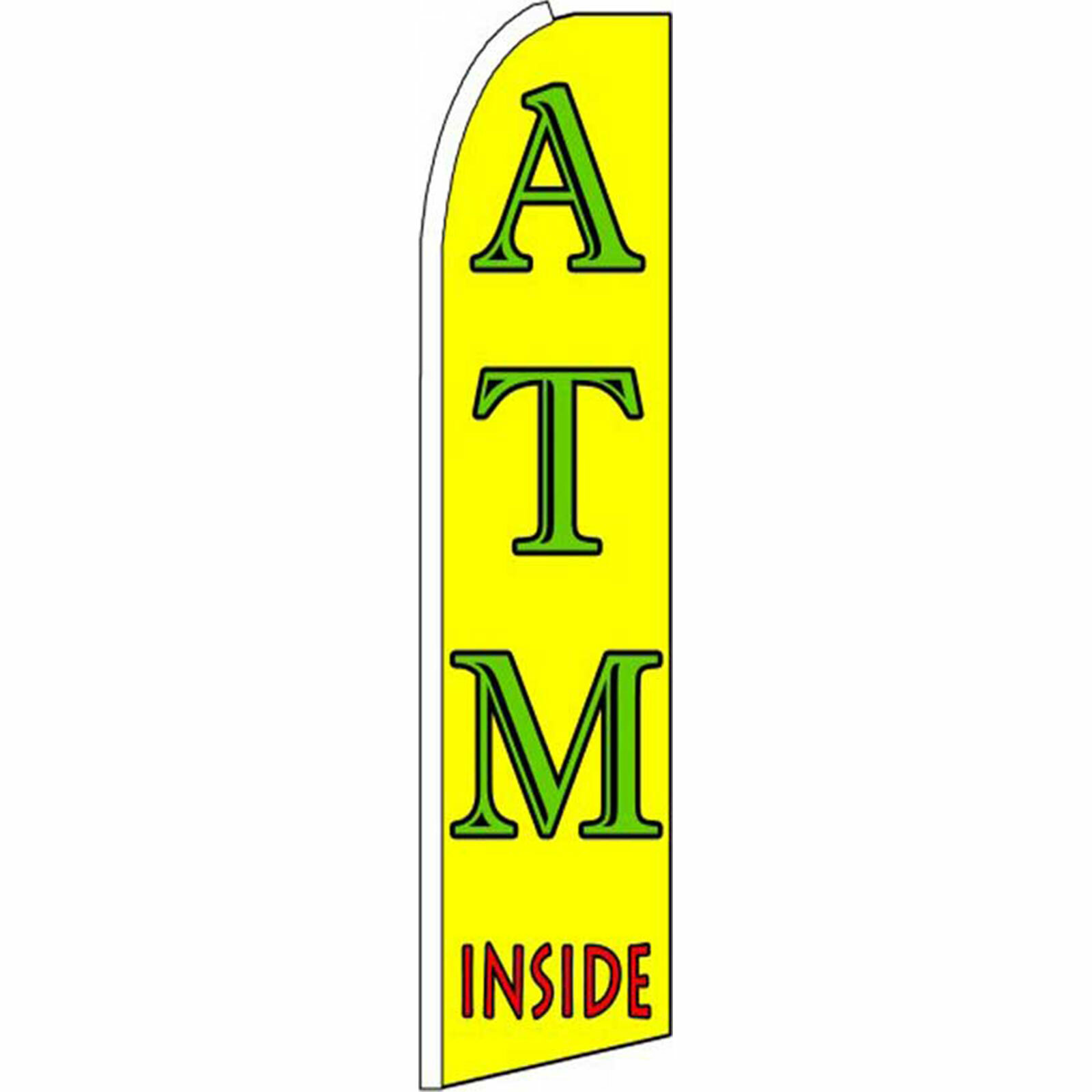 ATM Inside Flag Flutter Feather Banner Swooper Extra Wide Bundle COMPLETE Kit