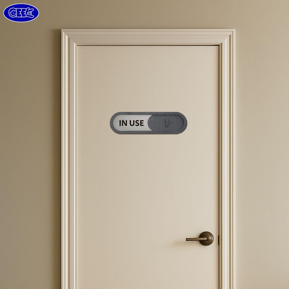 7.5×2.2 Inch Blue In Use Available Slider Door Sign Premium MDF Home Office