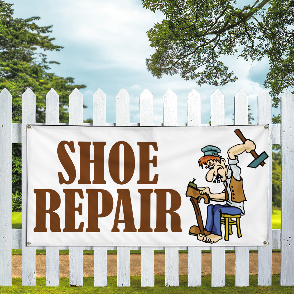 Vinyl Banner Multiple Sizes Shoe Repair Business C Business Shoe Stores Outdoor