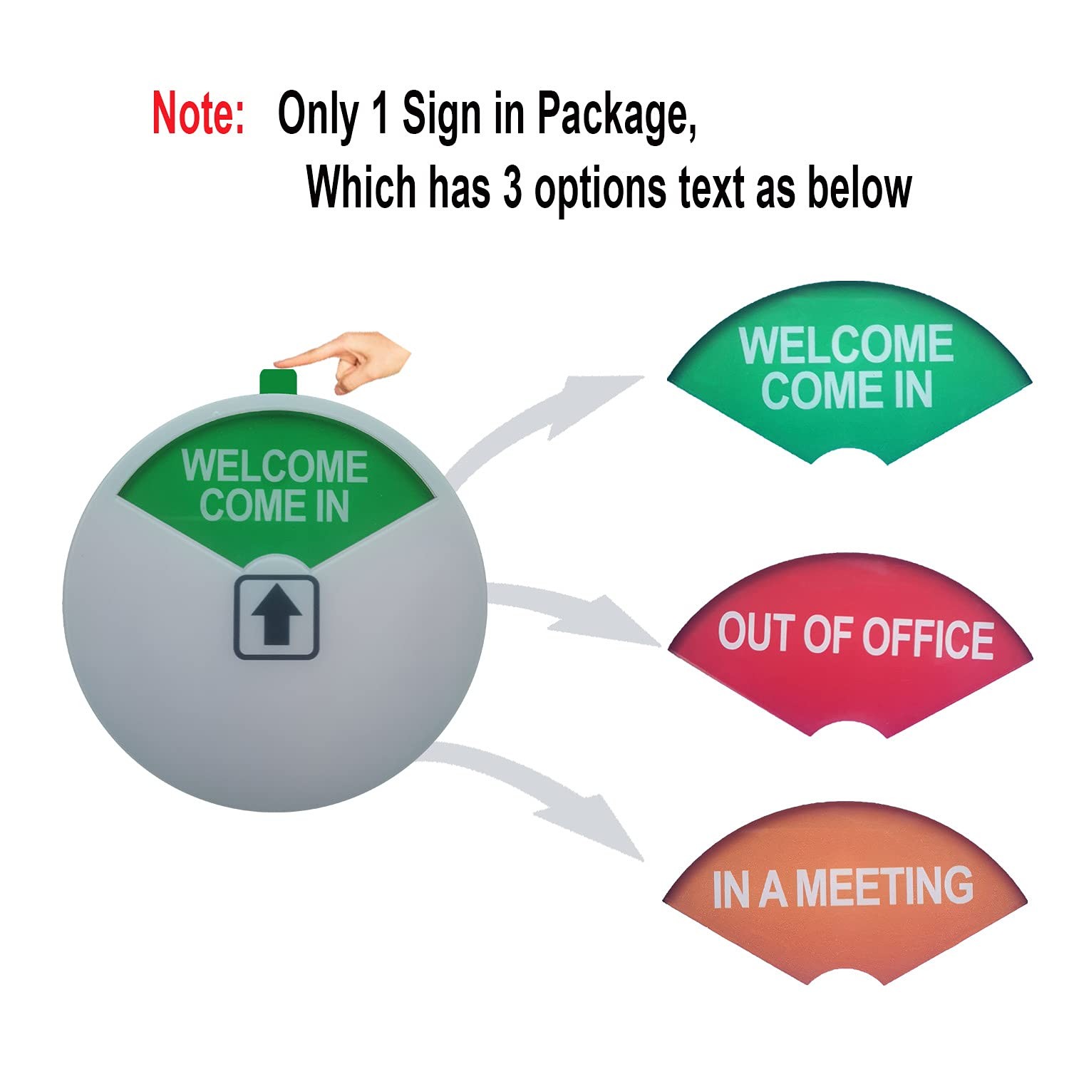 Privacy Sign Out of Office/Please Come In/In a Meeting Sign White 3 Pack