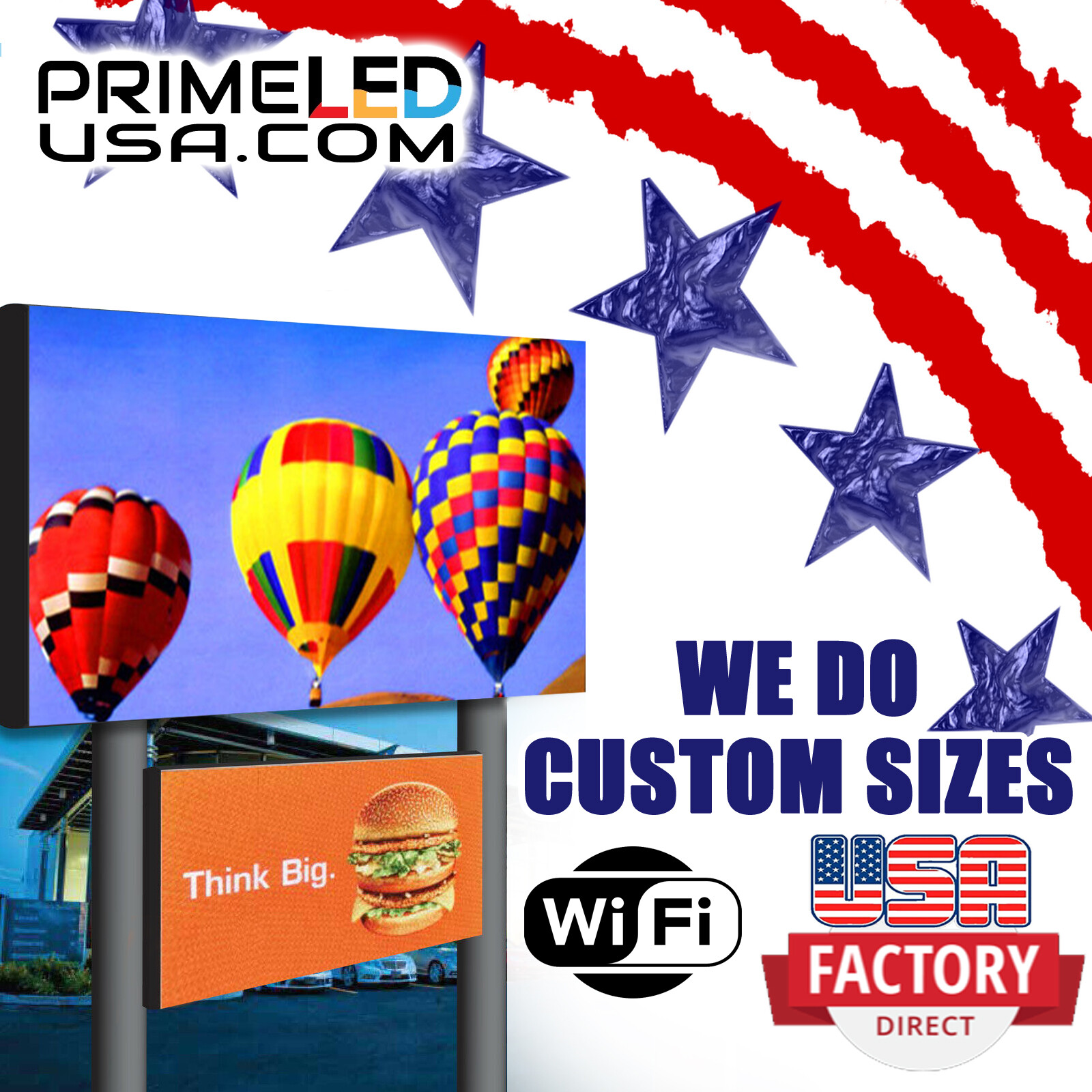 63″x 6.25″ RGB Full Color P10 LED Sign Programmable Scrolling Message Display