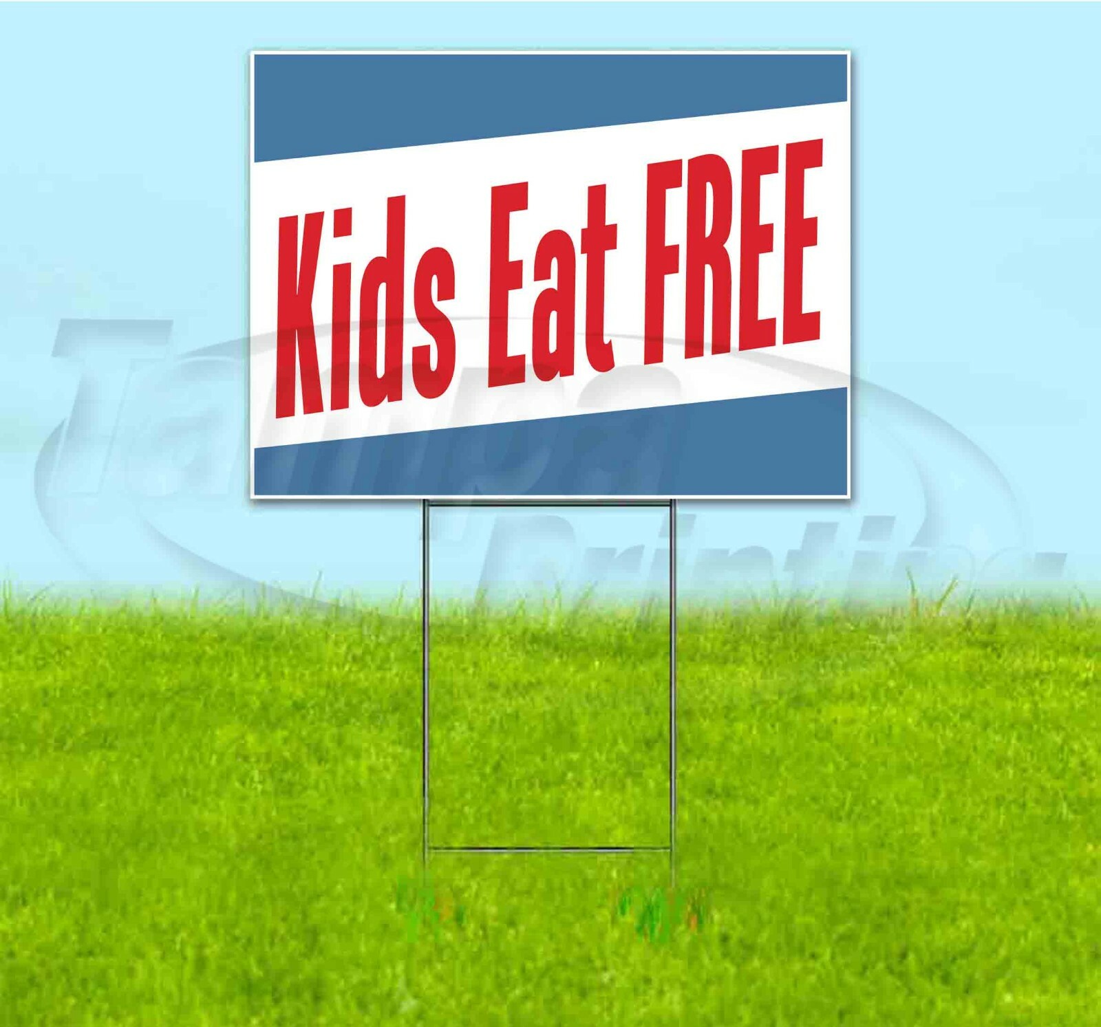 KIDS EAT FREE 18×24 Yard Sign WITH STAKE Corrugated Bandit BUSINESS USA