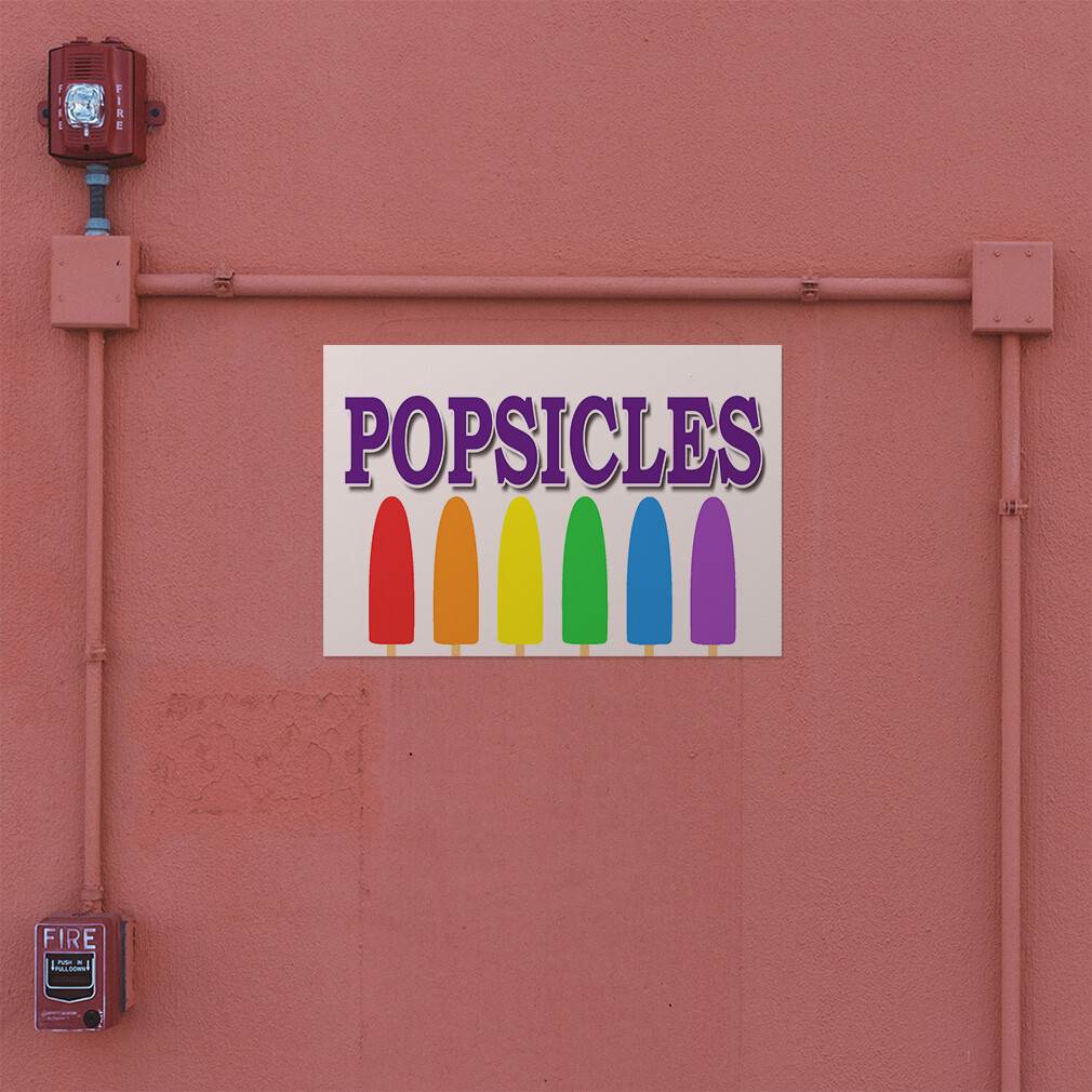 Decal Stickers Popsicles Food Fair Truck Restaurant Vinyl Store Sign Label