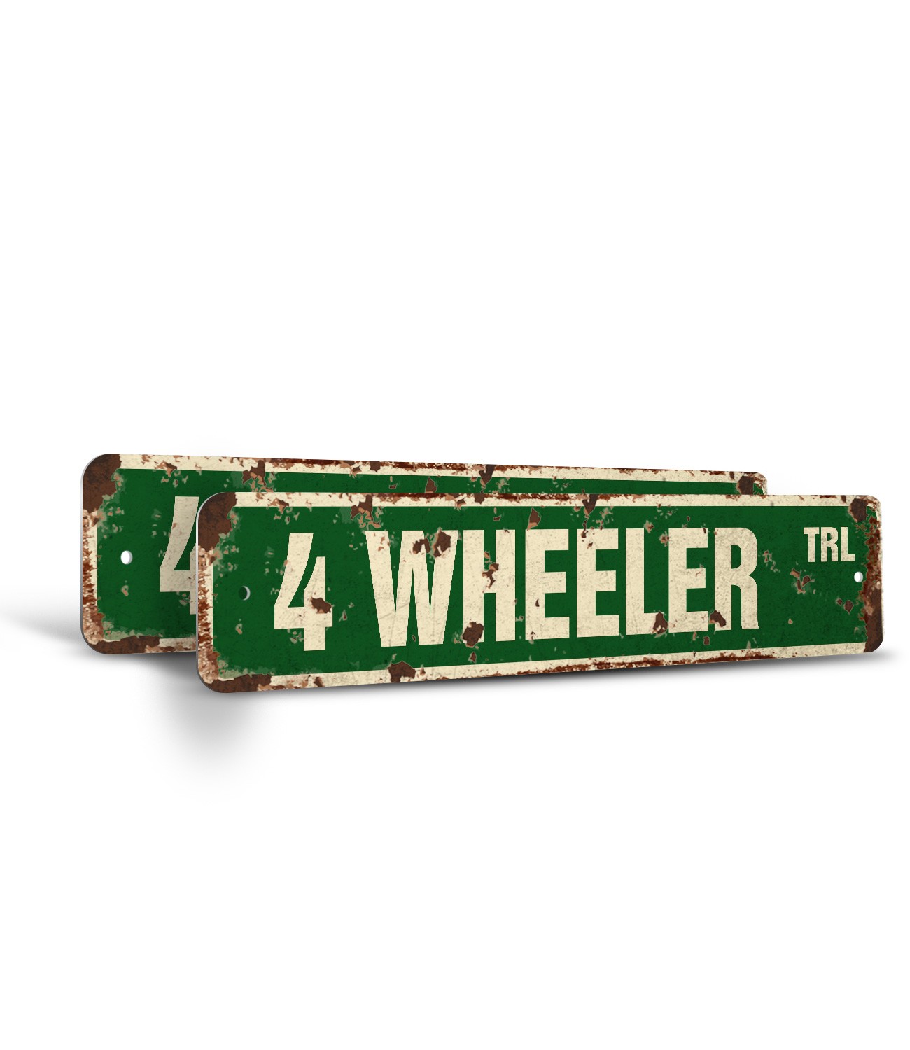 4 WHEELER Vintage Style Street Sign Metal Plastic atv 4-wheeler wheeling 4×4