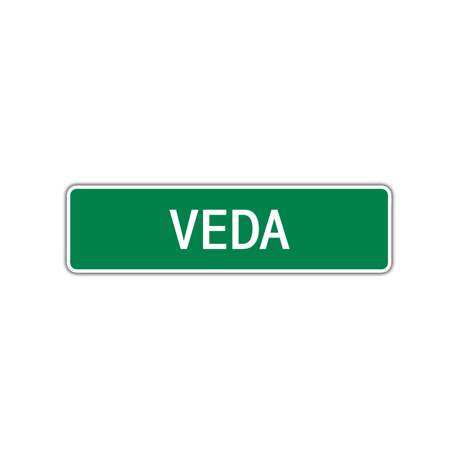 Veda Girls Name Letter Printed Label Wall Art Decor Novelty Aluminum Metal Sign