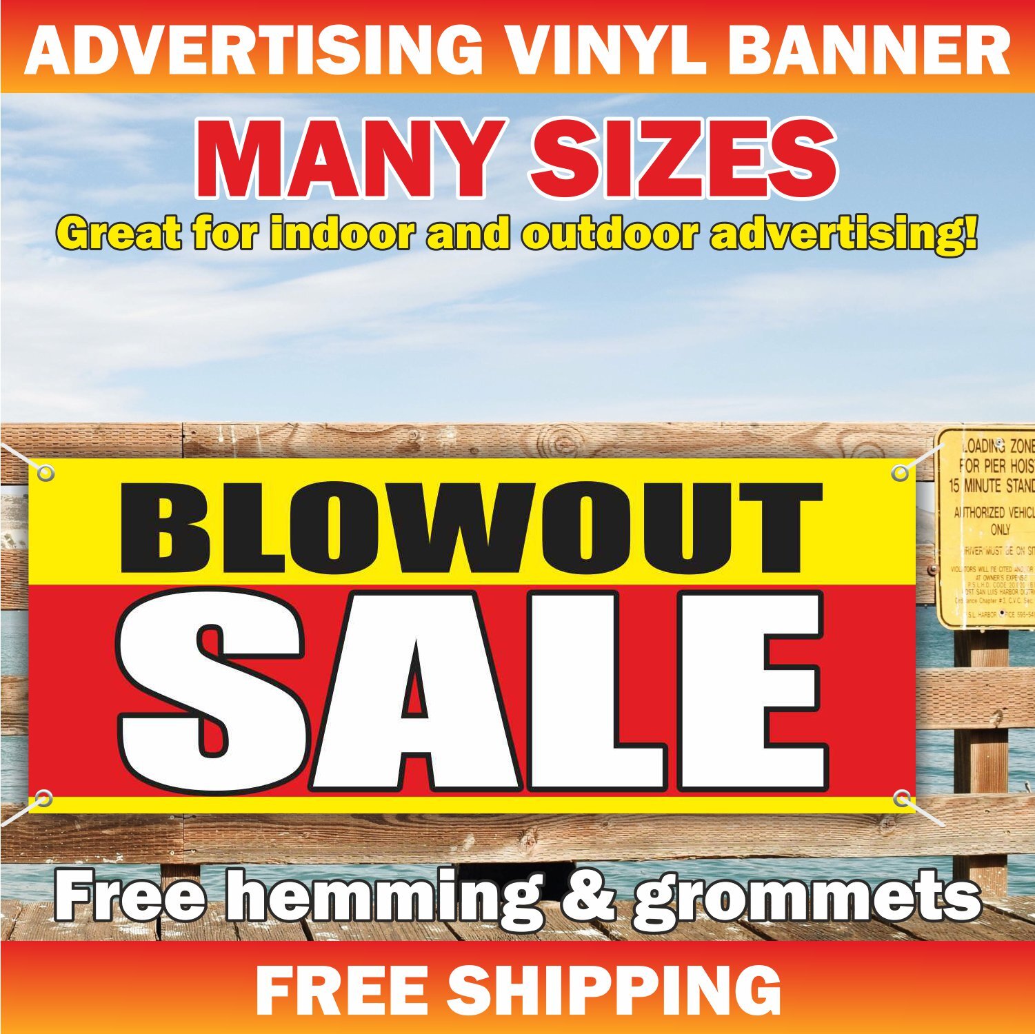 BLOW OUT SALE Advertising Banner Vinyl Mesh Sign clearance discount retail store