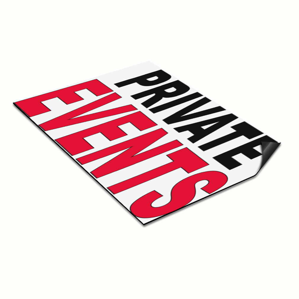 Car Magnet Set of 2 Private Events Black Red Car Advertising Industrial Sign