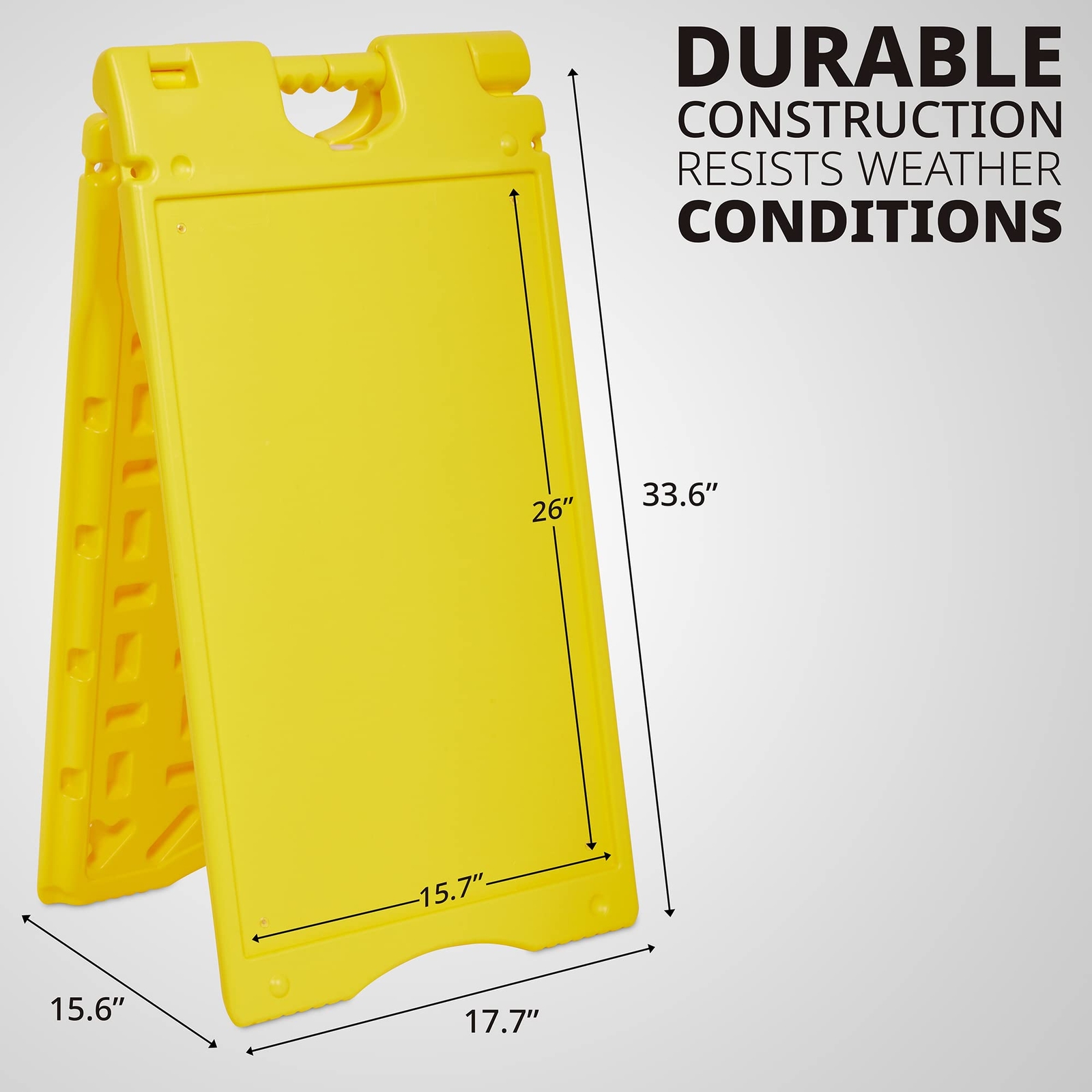 Jumbl A Frame Sign, 15.7″x26” Display Surface, Outdoor Sandwich Board, Yellow