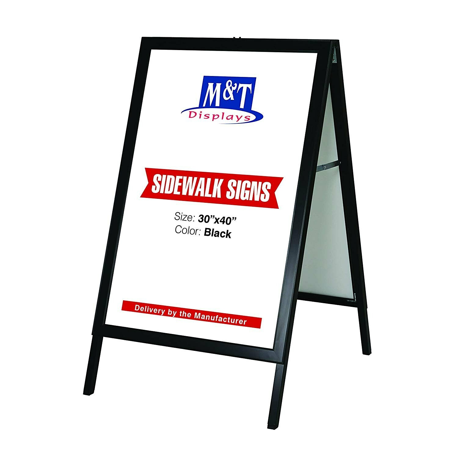 30×40 Slide-in A Frame Display Double Sided Poster Board Sidewalk Sign Black