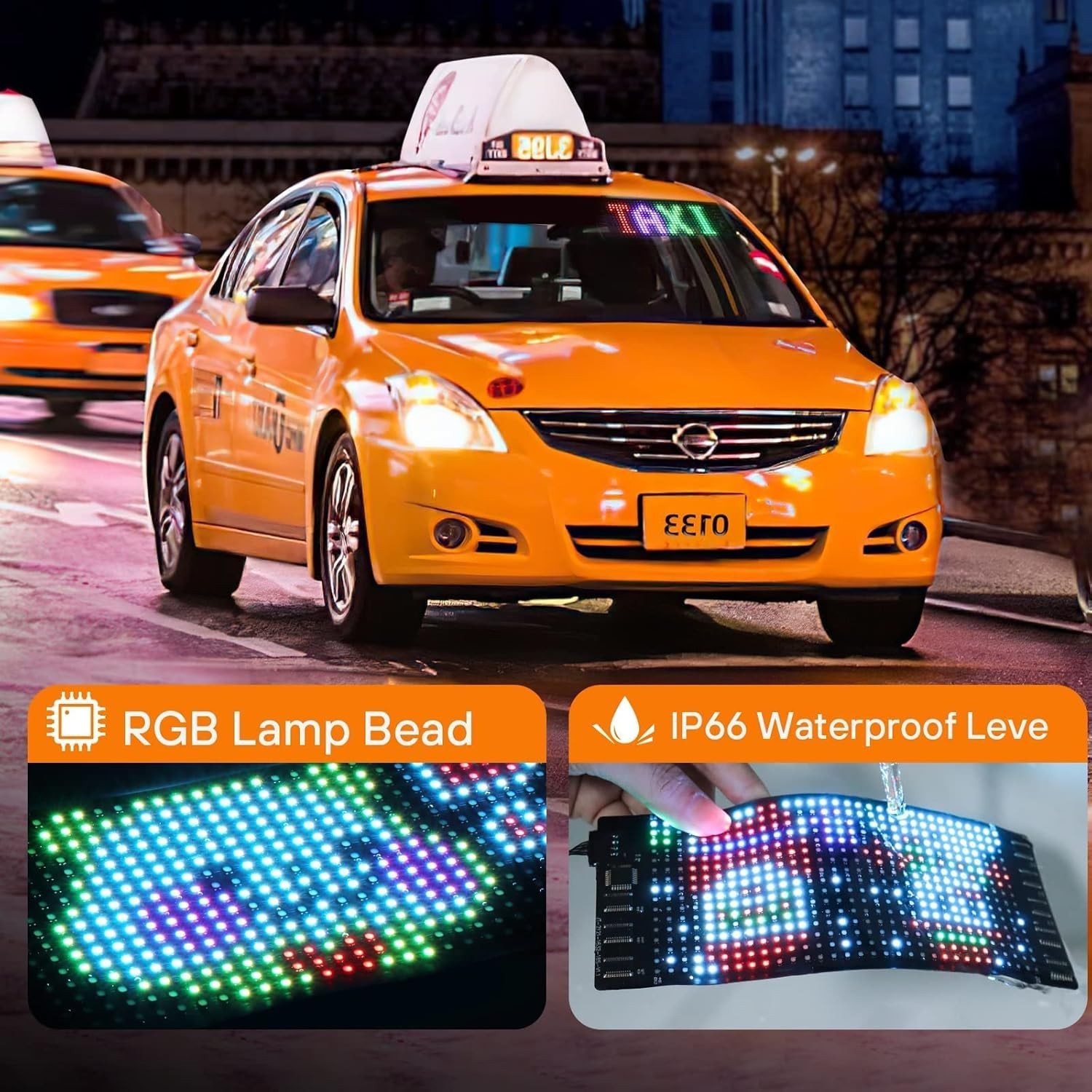 LED Sign for Car, 7”x3”Flexible LED Matrix Panel USB 5V Bluetooth Applicati…