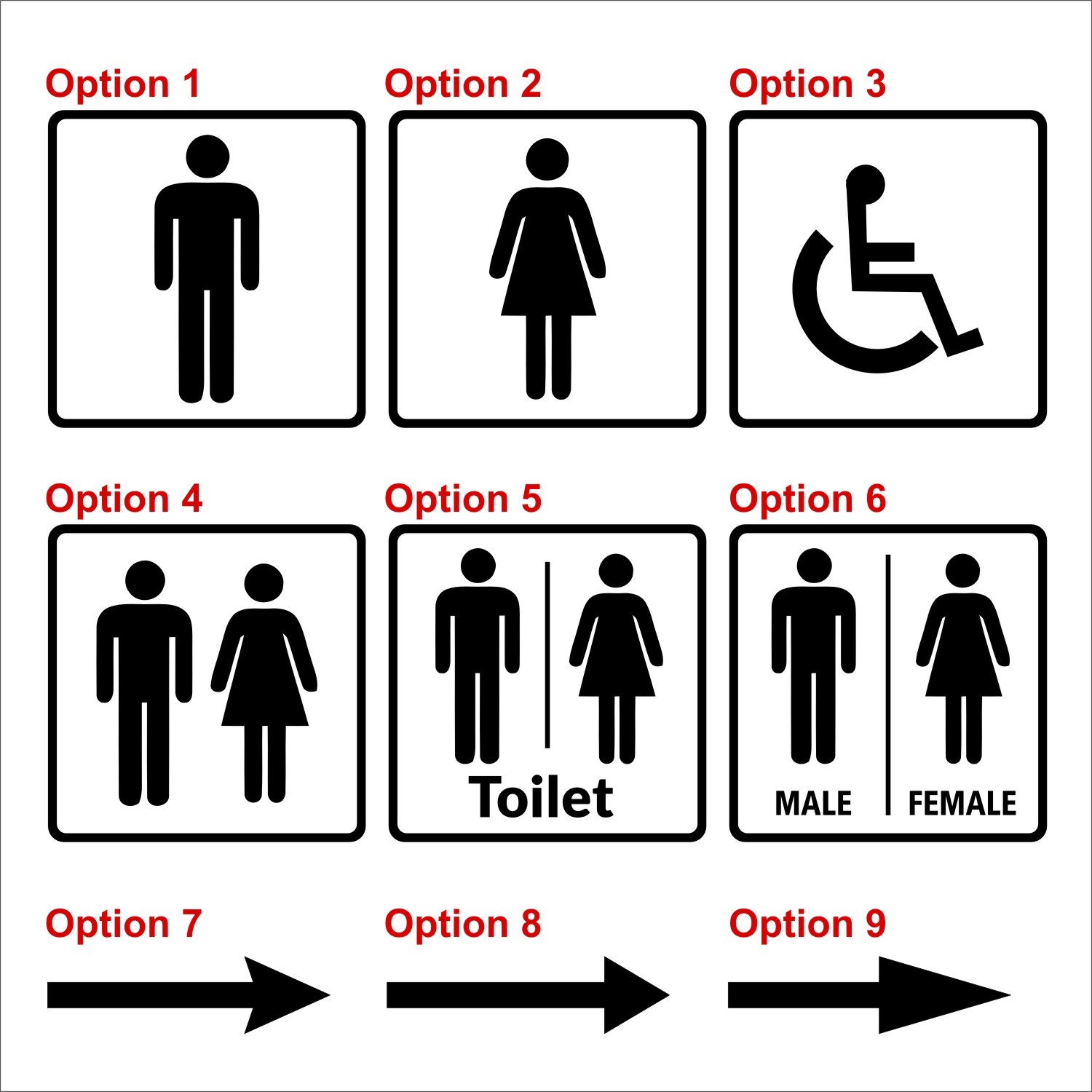 Toilet Bathroom Restroom Removable Wall Door Glass Sticker Male Female Men Woman