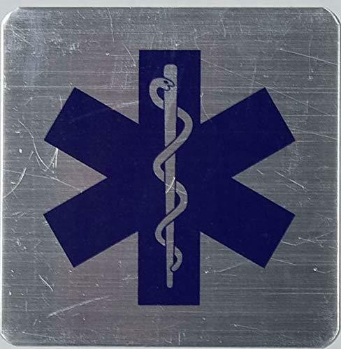 Two (2) PCS Caduceus Snake Staff Medical Symbol Sign (Silver,4X4)–REF24-1027