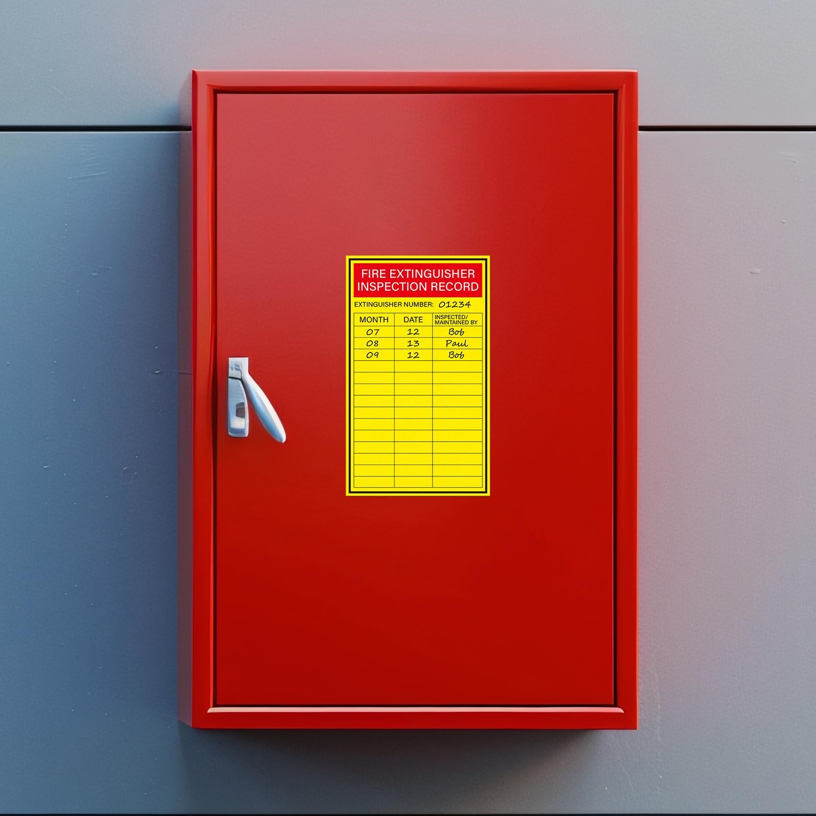 Anobell 200 PCS Fire Extinguisher Inspection Record Label Monthly 5″ x 3″