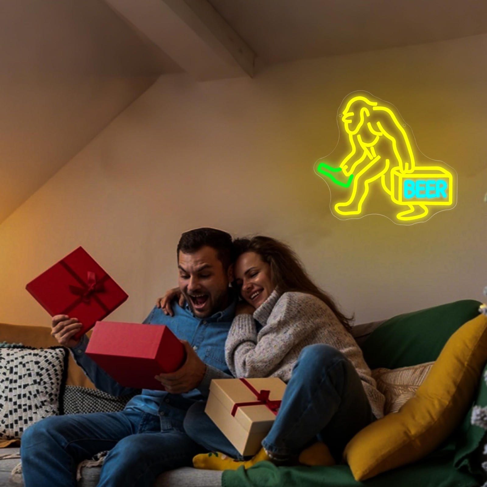 Bigfoot Neon Sign for Wall Decor Beer Neon Light for Man Cave Dimmable LED Si…