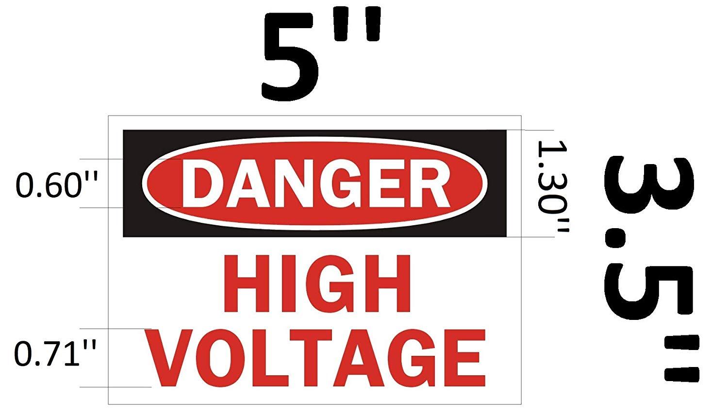 2 pcs -Danger HIGH Voltage Sign (with Double Sided Tape, White 3.5×5)-REF24-1027