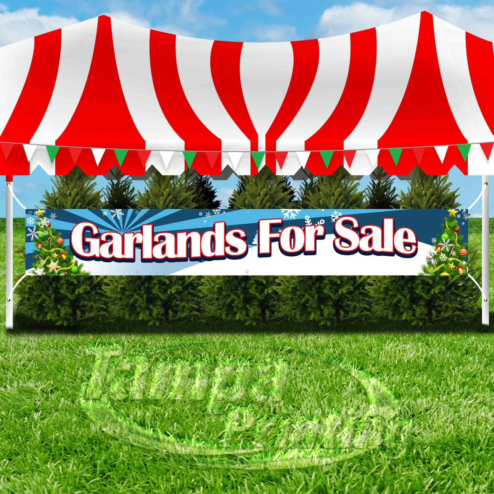 GARLANDS FOR SALE Advertising Vinyl Banner Flag Sign LARGE XXL SIZE CHRISTMAS