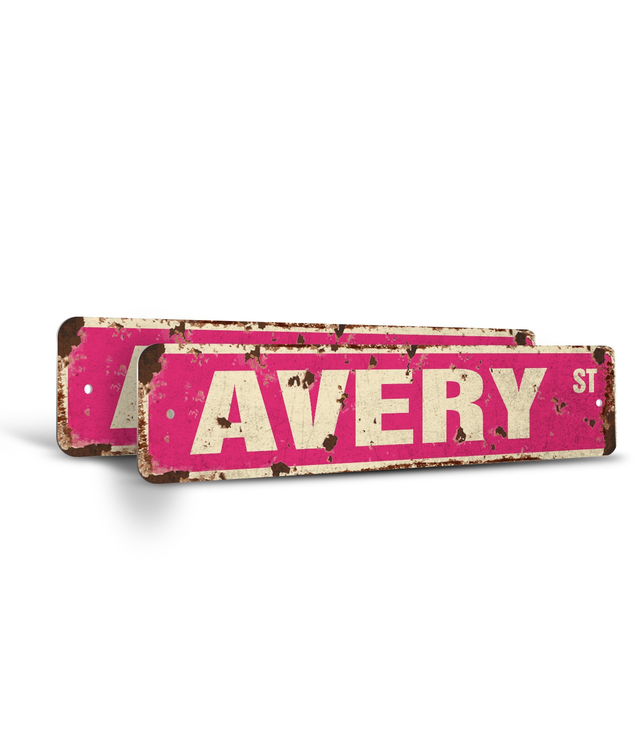 AVERY Vintage Style Rustic Street Sign Childrens Name Room Metal Road Sign